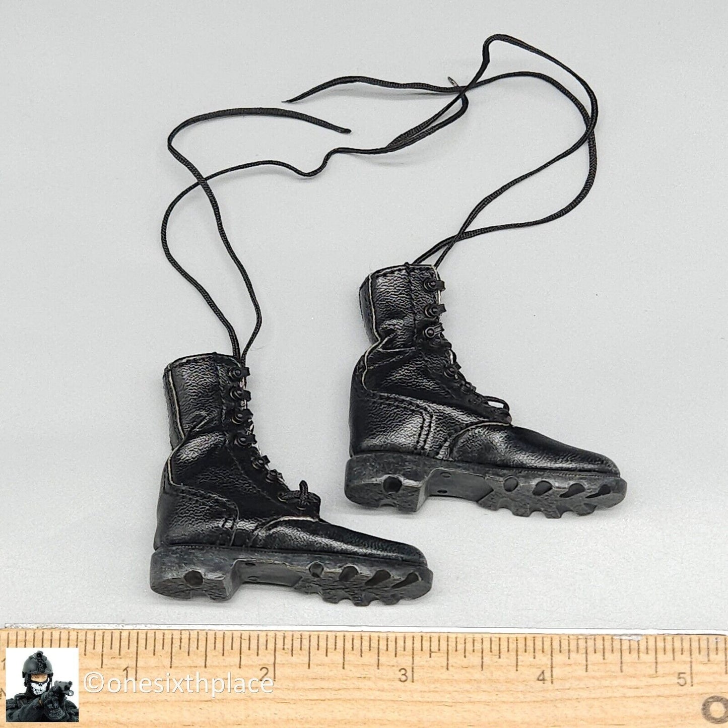 1/6 scale DamToys USMC Crews Speed Lace Combat Boots (Foot Type) for 12" Figure
