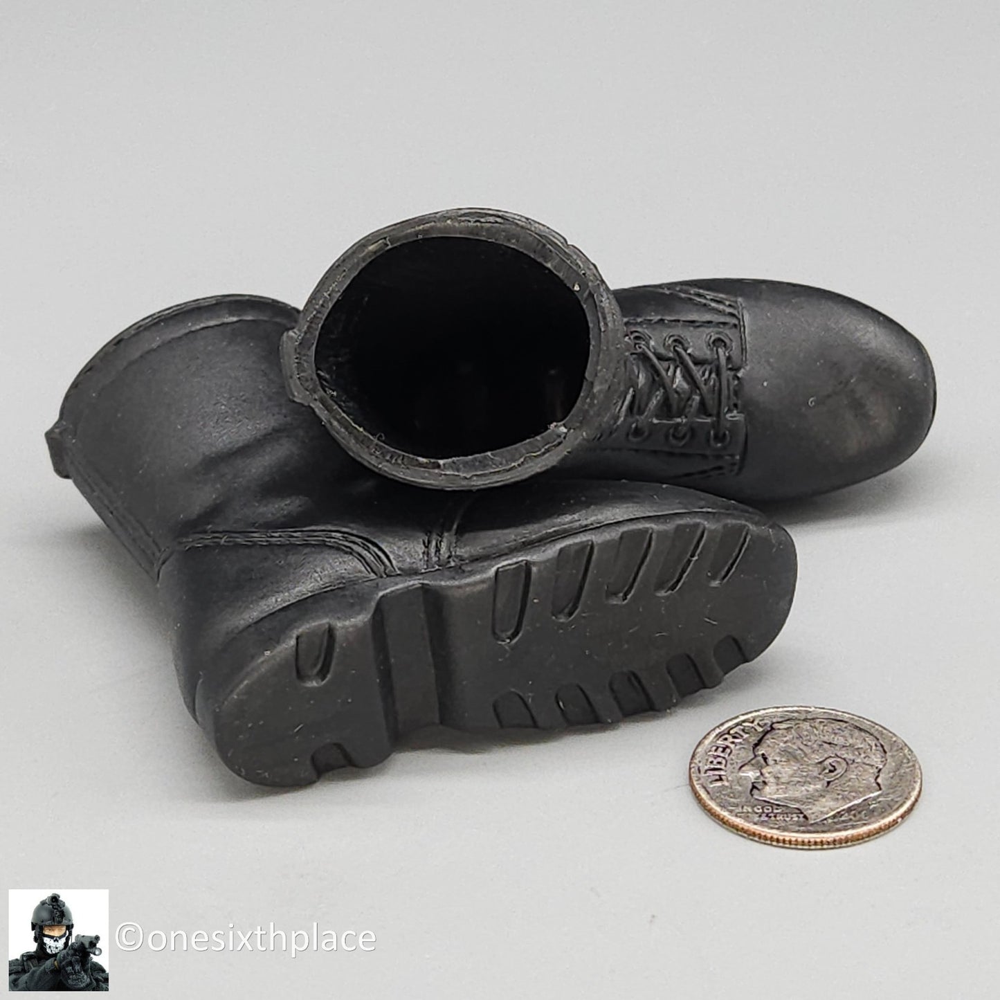 1:6 scale Hasbro Modern Black Combat Boots for 12" Figures