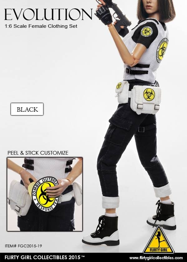 1:6 Flirty Girl Evolution Female White Belt w/ Pouches for 12" Figures