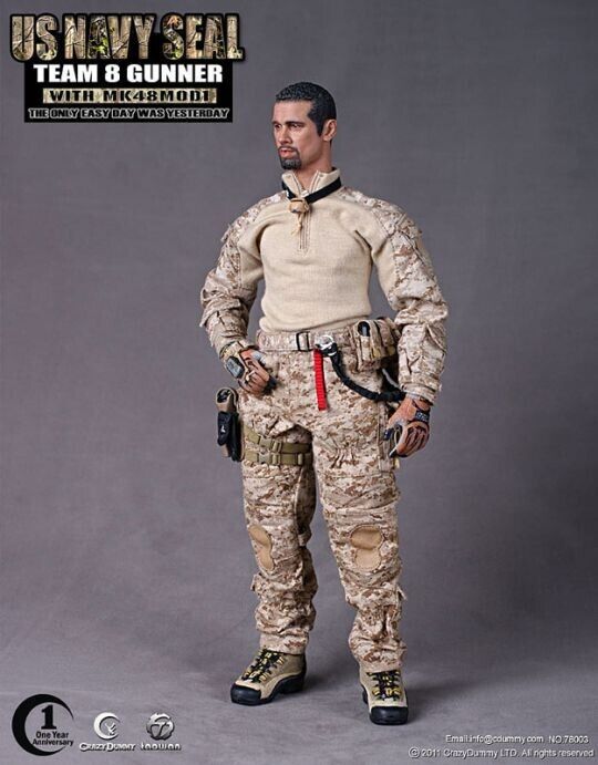 1:6 Crazy Dummy SEAL Team 8 HPFU Combat AOR1 Camo Uniform for 12" Figures