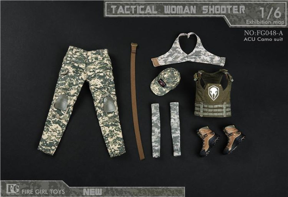 1:6 scale Fire Girl Female ACU Camo Combat Pants for 12" Figures