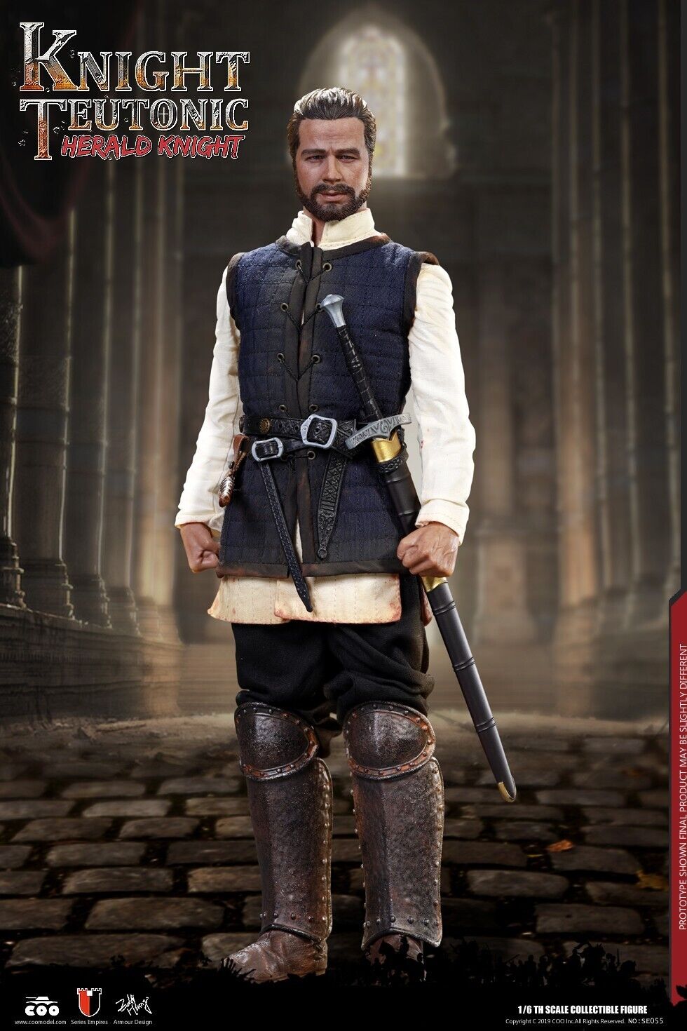 1:6 scale CooModel Herald of Knights Teutonic Male Head Sculpt for 12" Figures