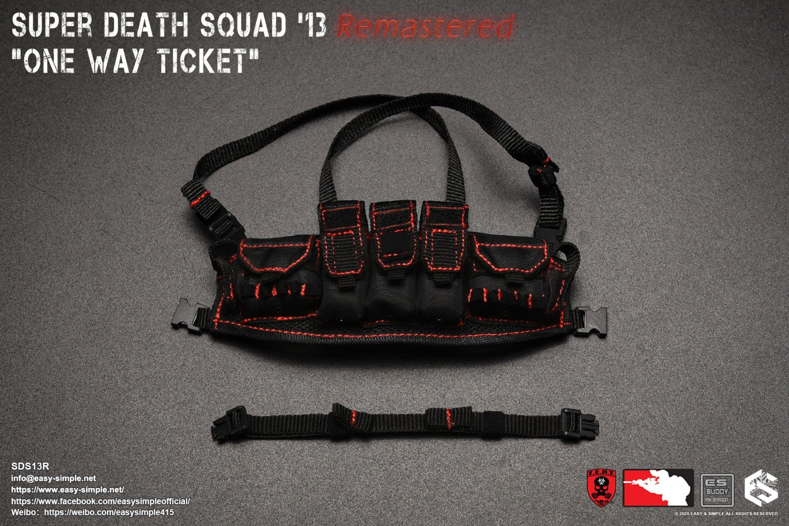 1:6 Easy & Simple ZERT Super Death Squad One Way Ticket Black Chest Rig