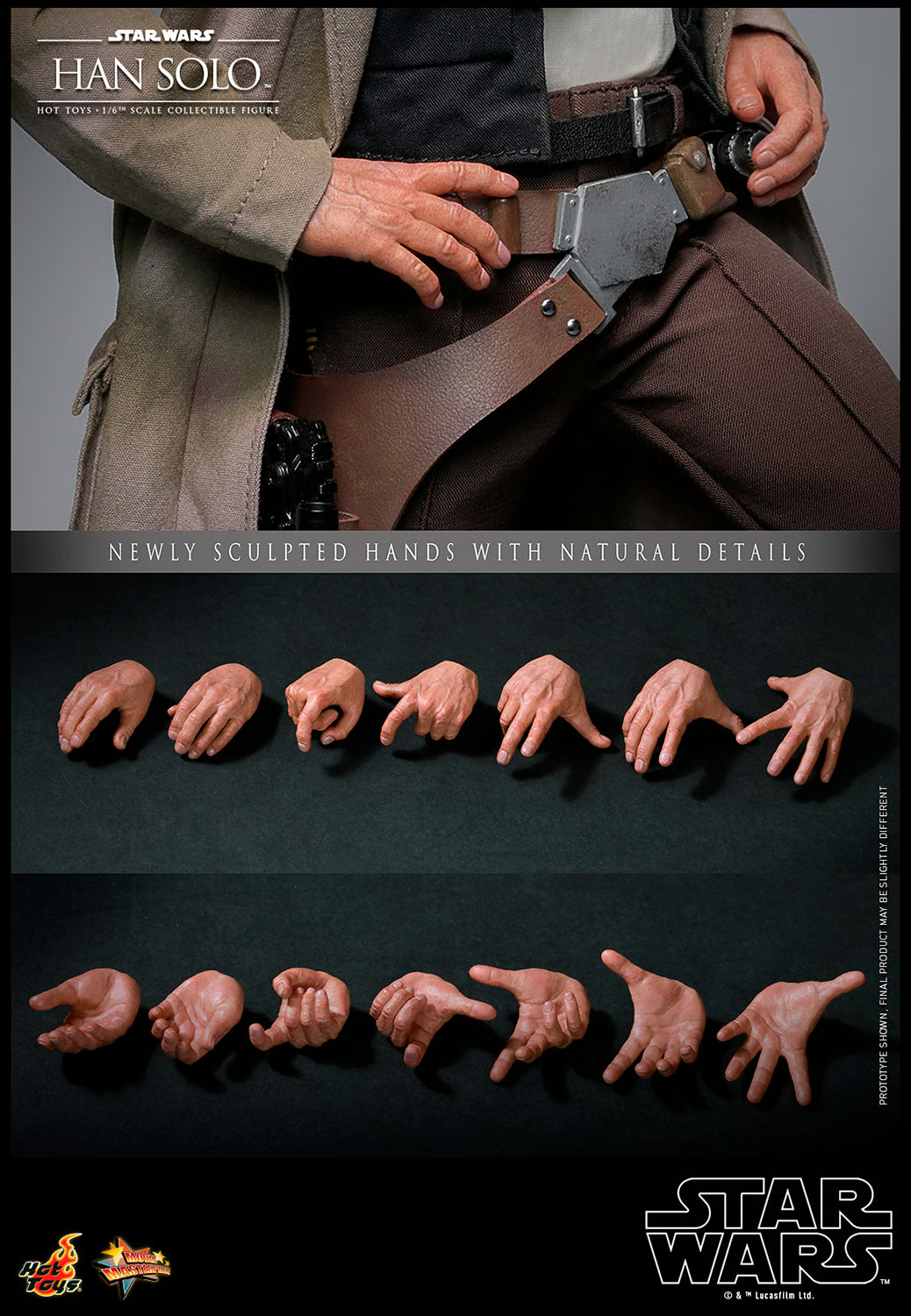 1:6 scale Hot Toys Star Wars Han Solo 12" Action Figure MM740