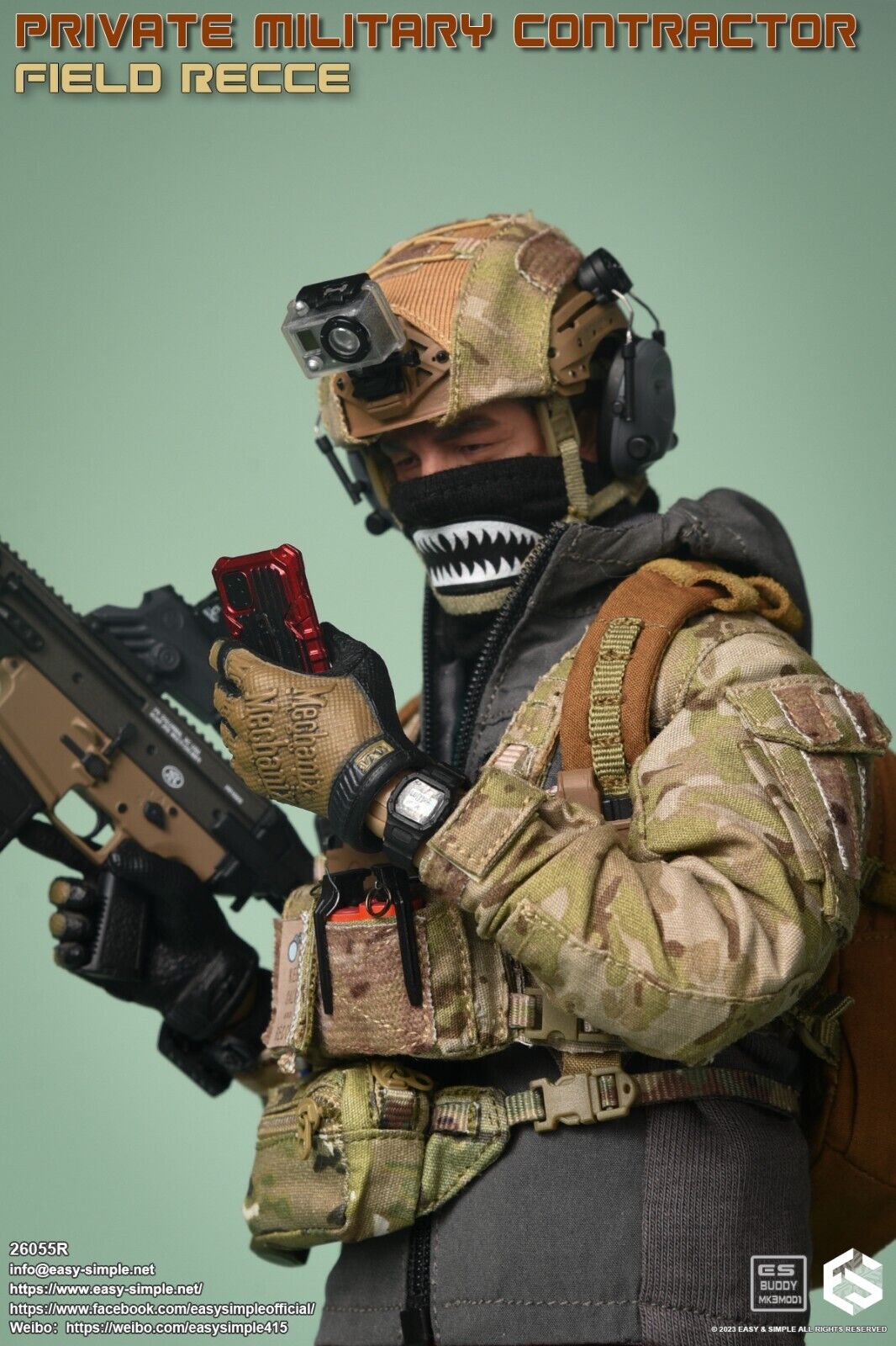 1:6 Easy & Simple PMC Field Recce Tactical Jacket for 12" Figures