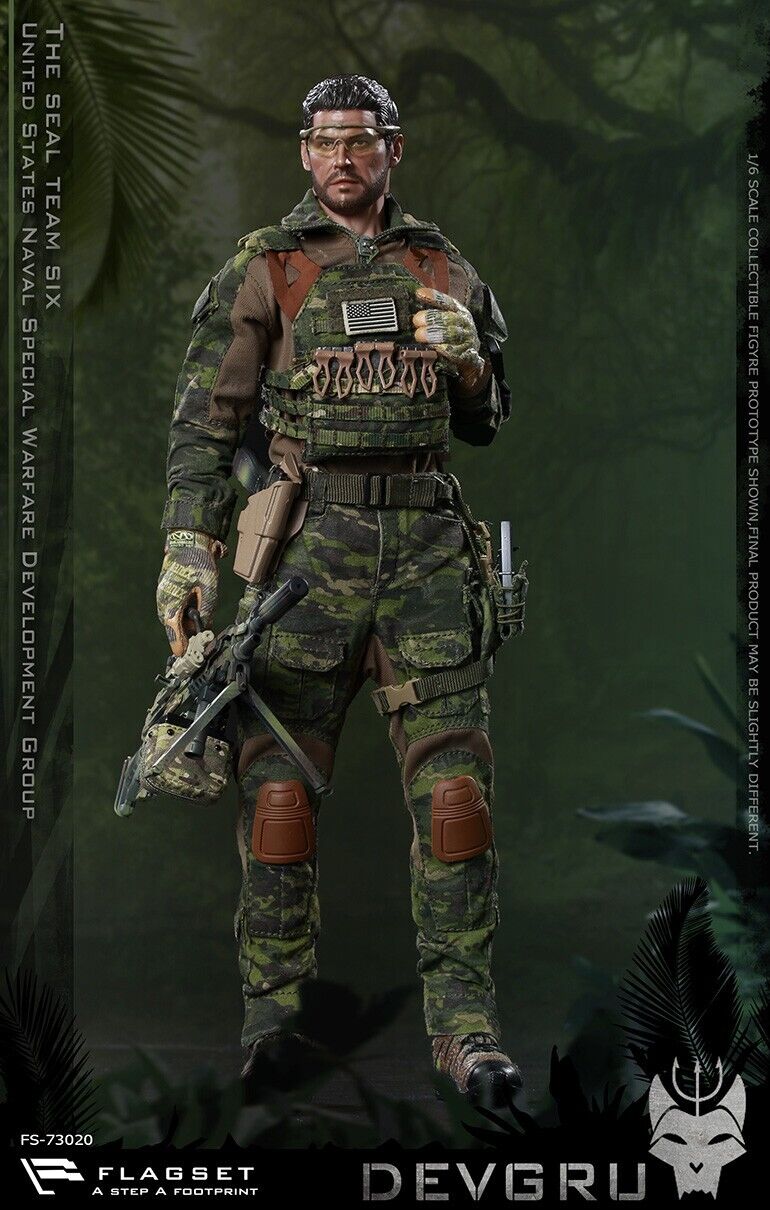 1:6 Flagset DEVGRU Jungle Dagger Multicam Tropic Camo Plate Carrier 12" Figures