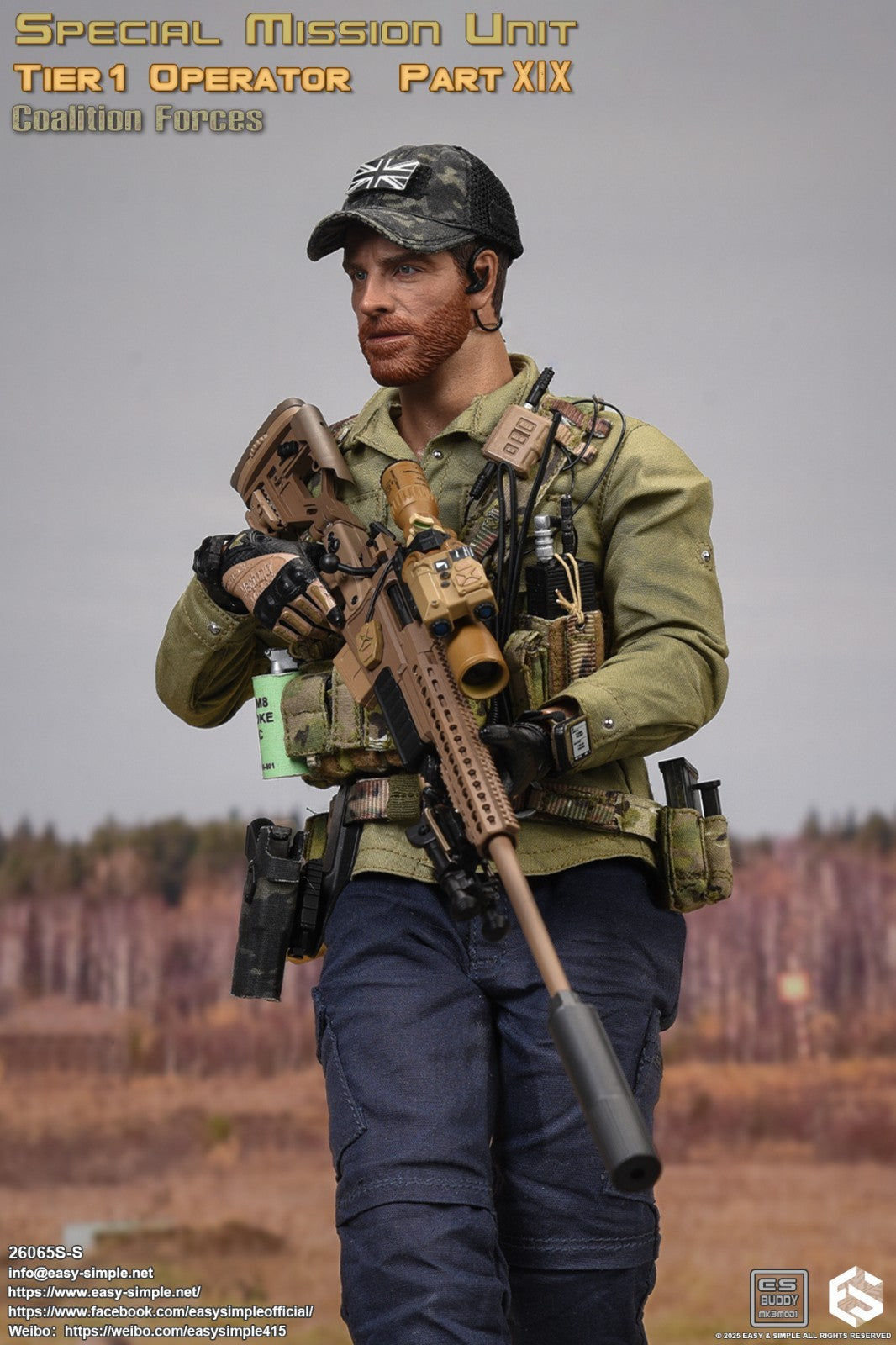 1:6 scale Easy & Simple Coalition Forces British SAS Male Head Sculpt