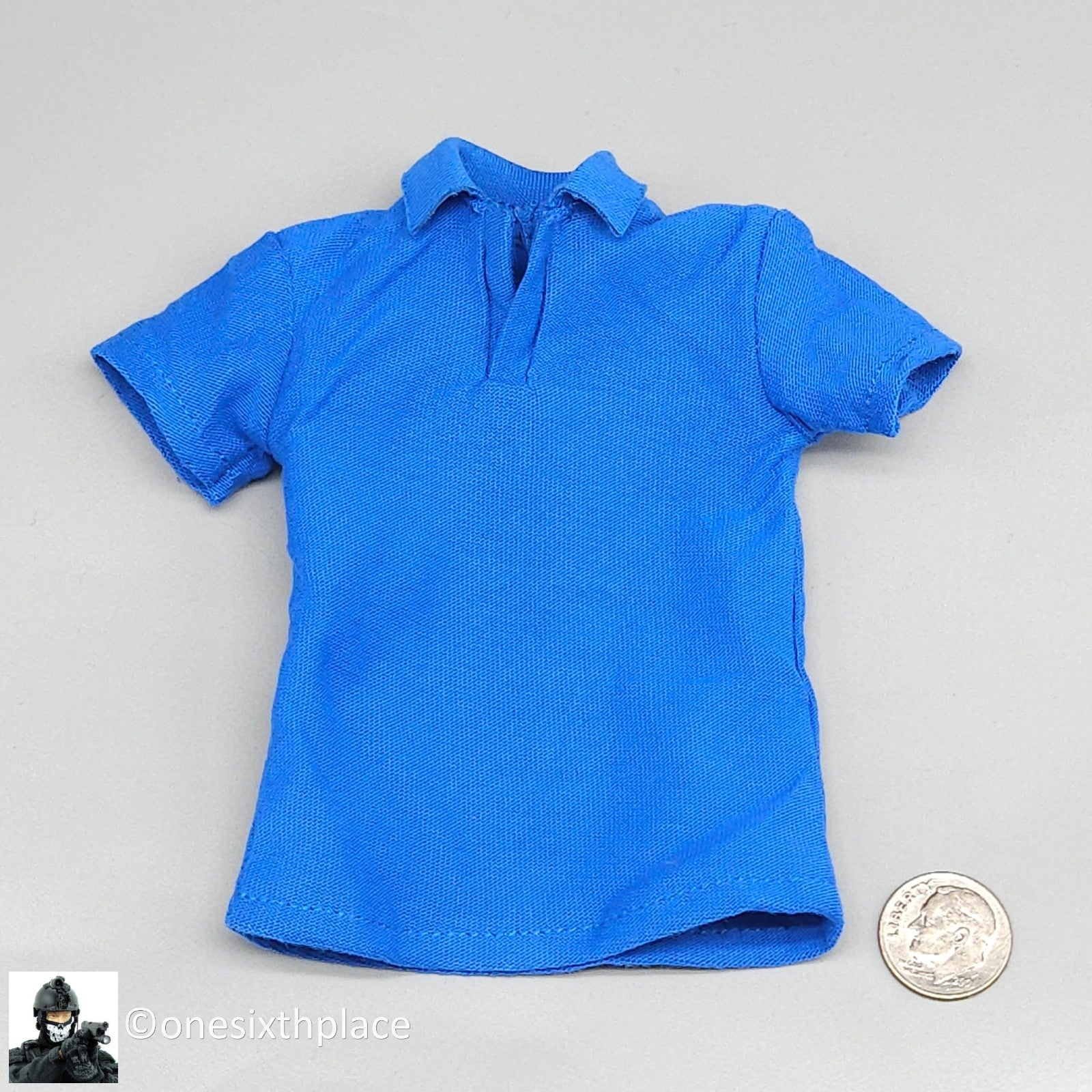 1:6 DID US Navy F-14 Pilot Tom & Nick Mens Blue Polo Shirt for 12" Figures