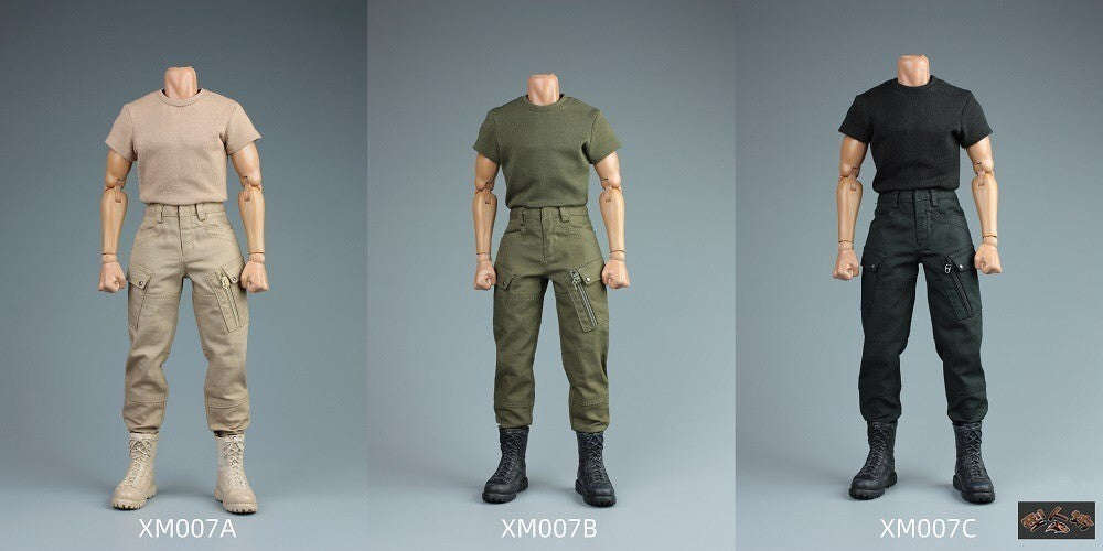 1:6 scale XRF Mens Tan Tactical Cargo Pants for 12" Figures