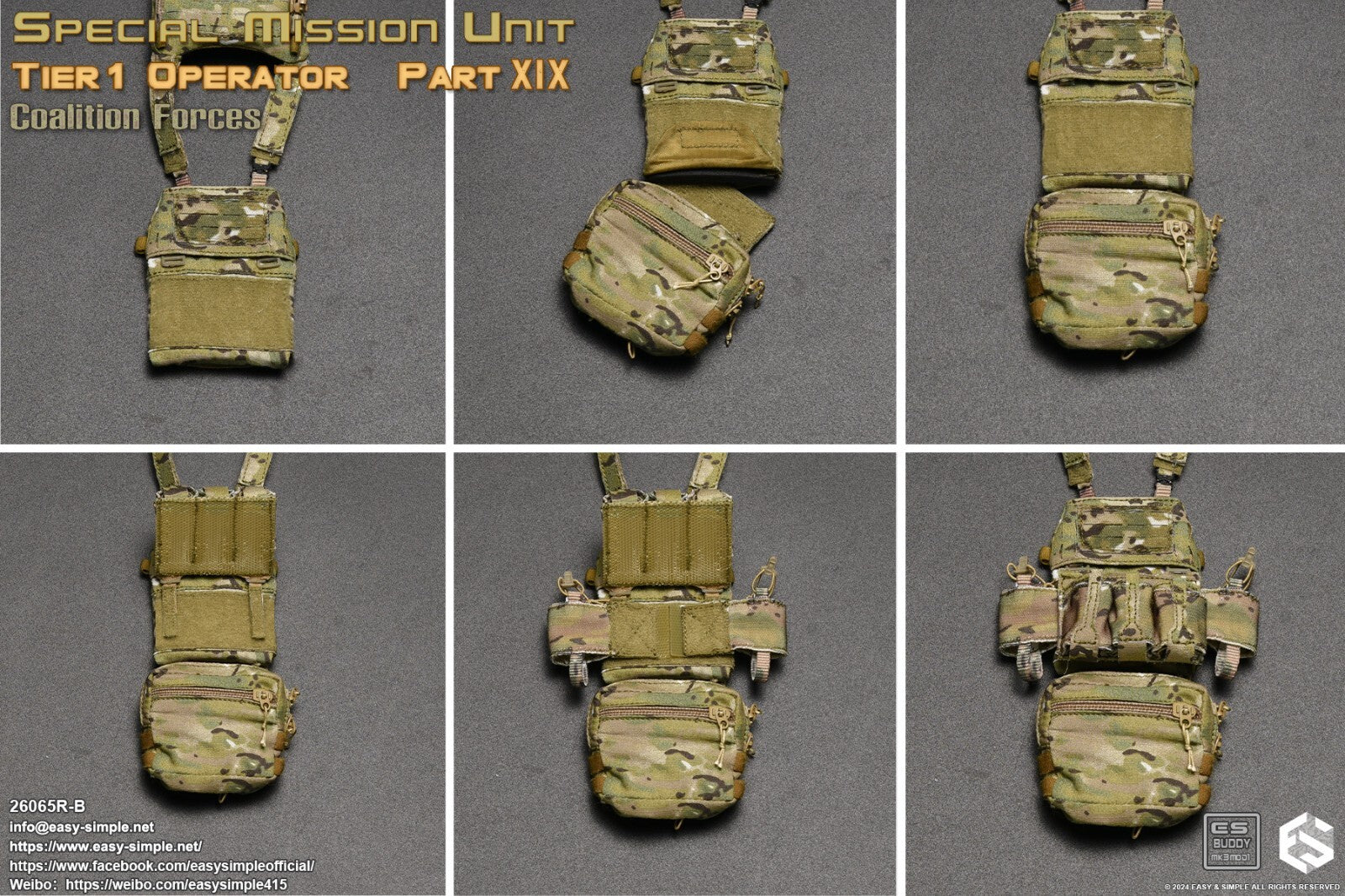 1:6 scale Easy & Simple Coalition Forces British SAS Multicam Large Hanger Pouch