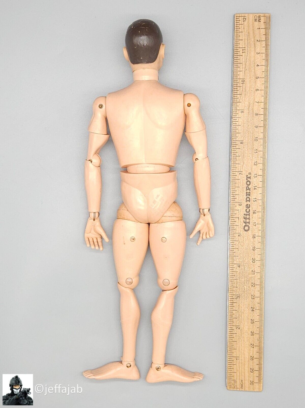 1:6 scale Vintage 1964 Hasbro GI Joe Brown Hair C7 12" Figure