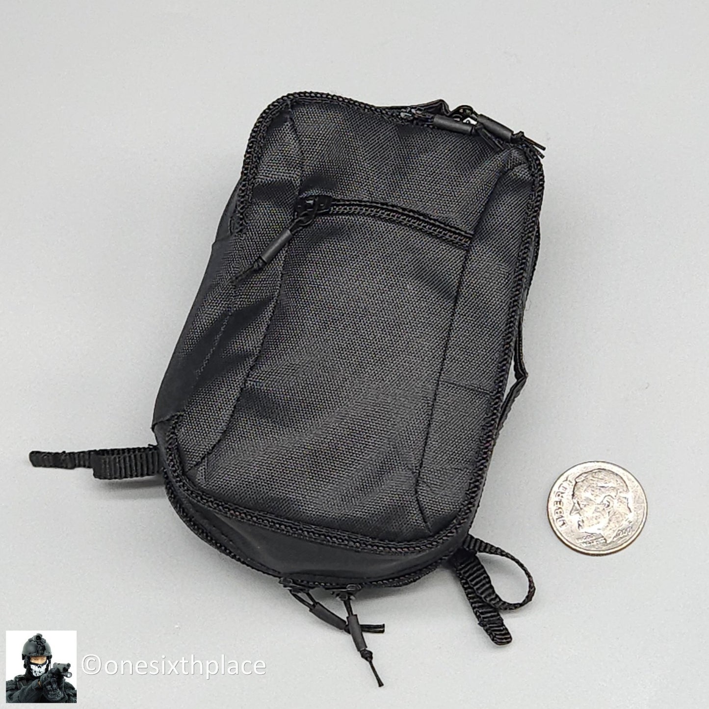 1:6 scale Easy & Simple Coalition Forces Black Backpack for 12" Figure 26065SC