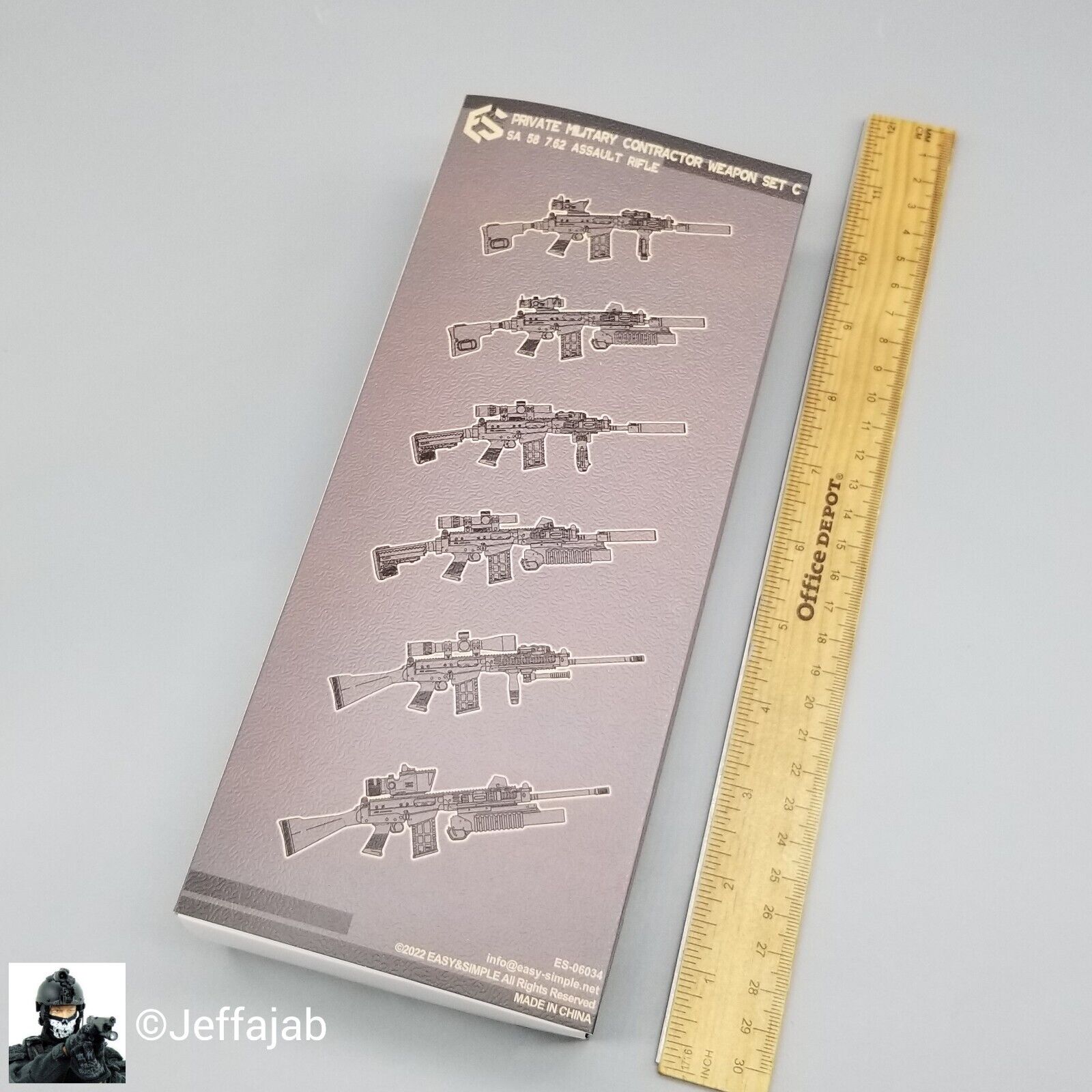 1:6 Easy & Simple PMC Weapon Set C SA 58 7.62 Assault Rifle FDE Scope 06034D