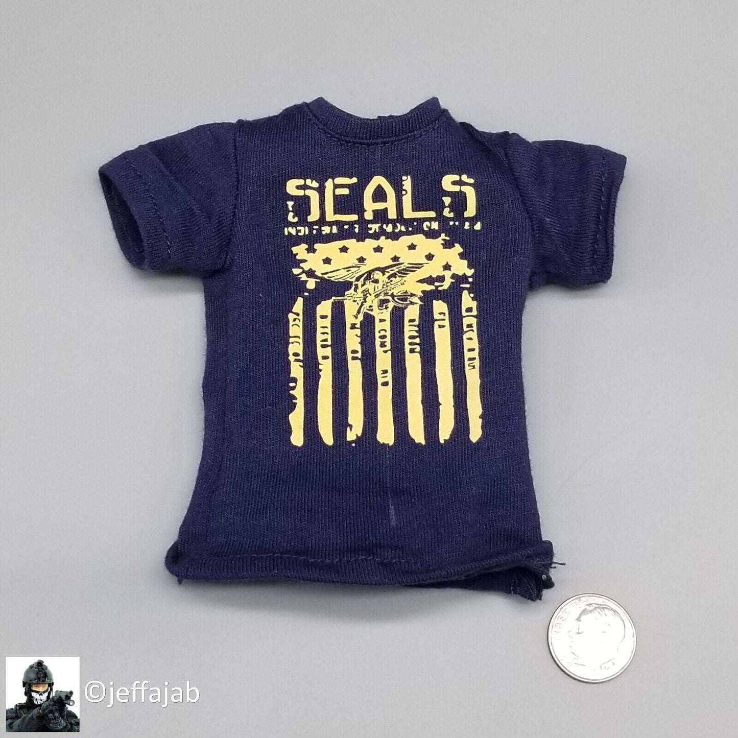 1:6 Easy & Simple Recce Element Mens Blue Logo T-Shirt for 12" Figures