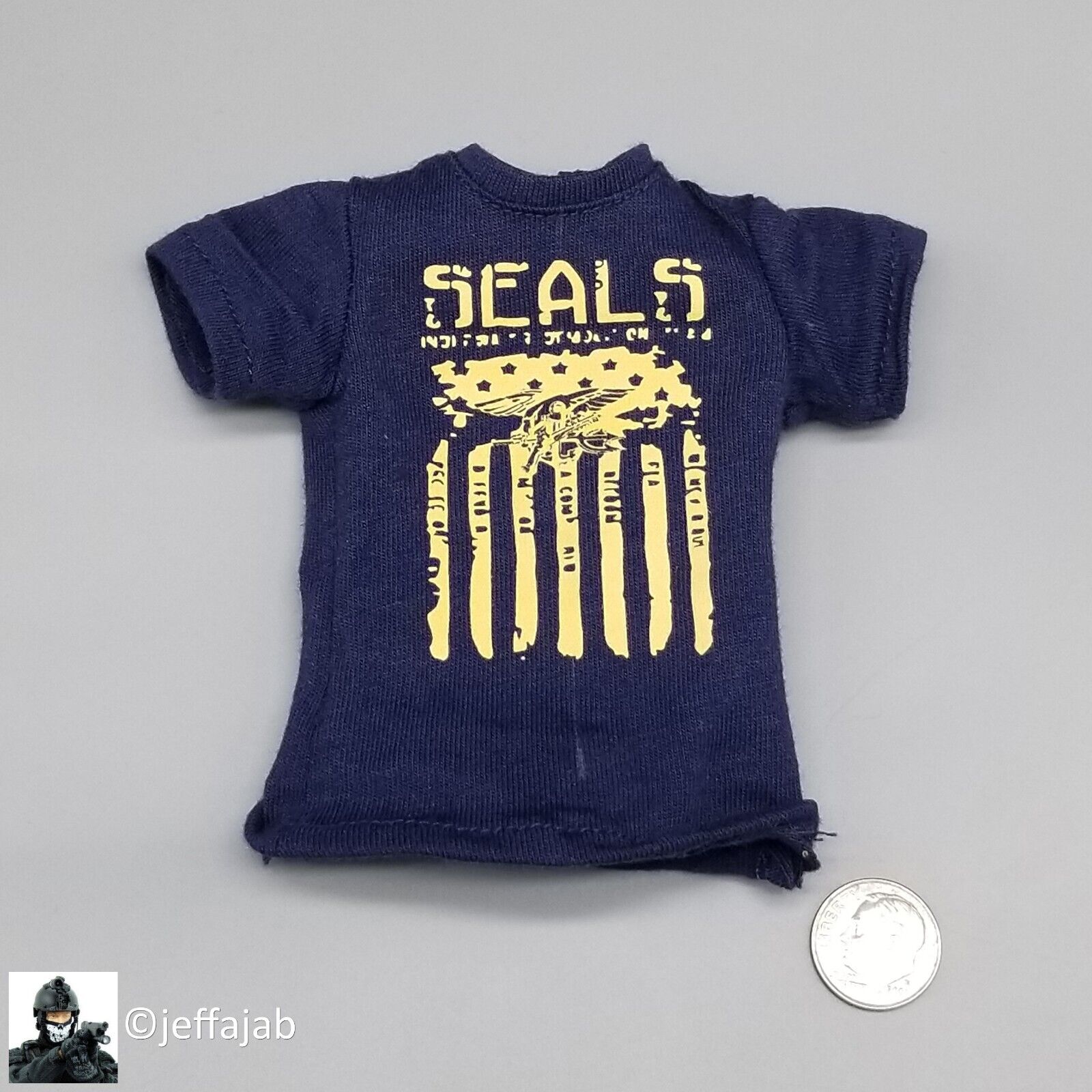 1:6 Easy & Simple Recce Element Mens Blue Logo T-Shirt for 12" Figures