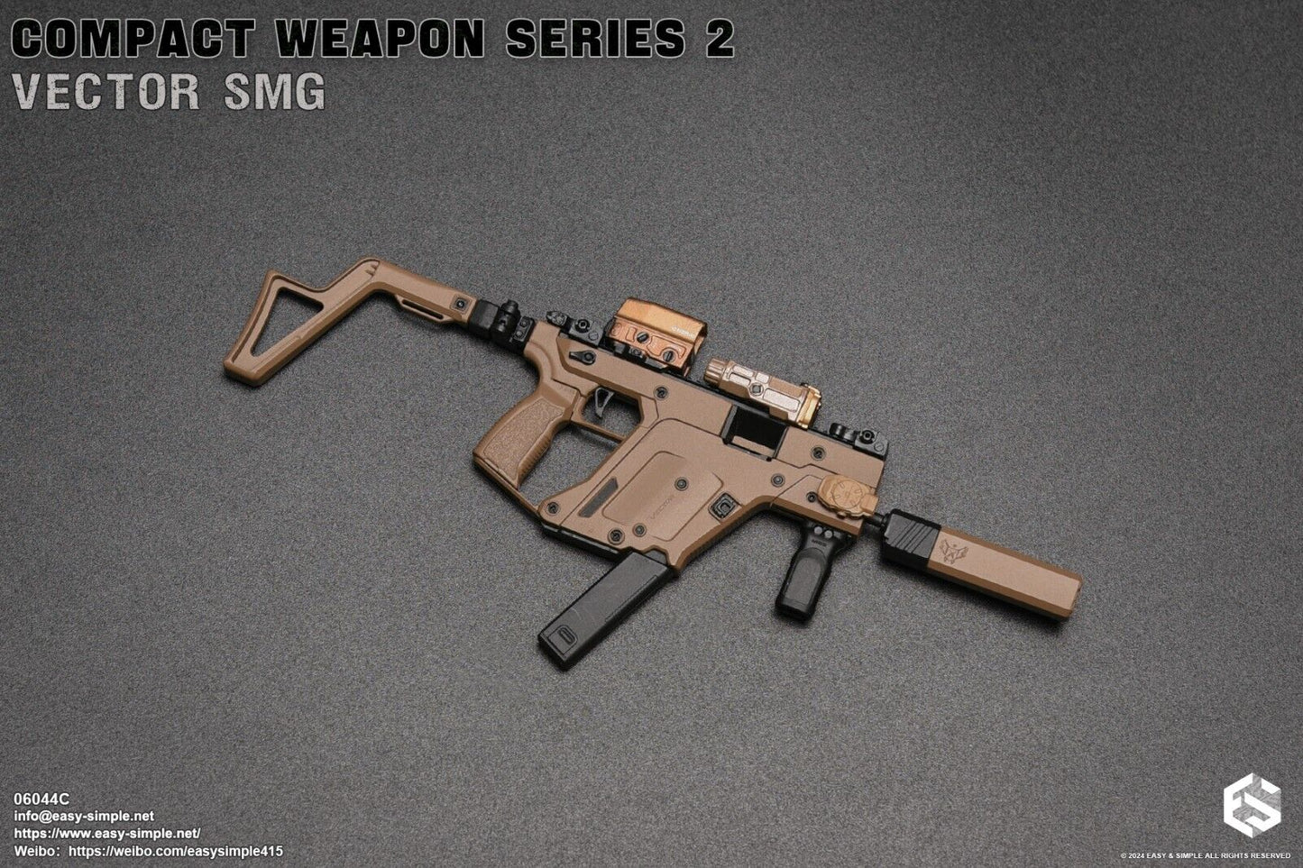 1:6 scale Easy & Simple Compact Weapons Series 2 Vector SMG Set C for 12" Figure