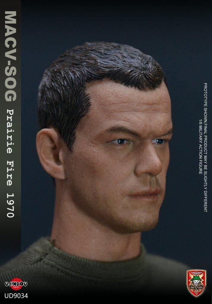 1:6 Ujindou Vietnam MACV-SOG Prairie Fire Male Head Sculpt for 12" Figures