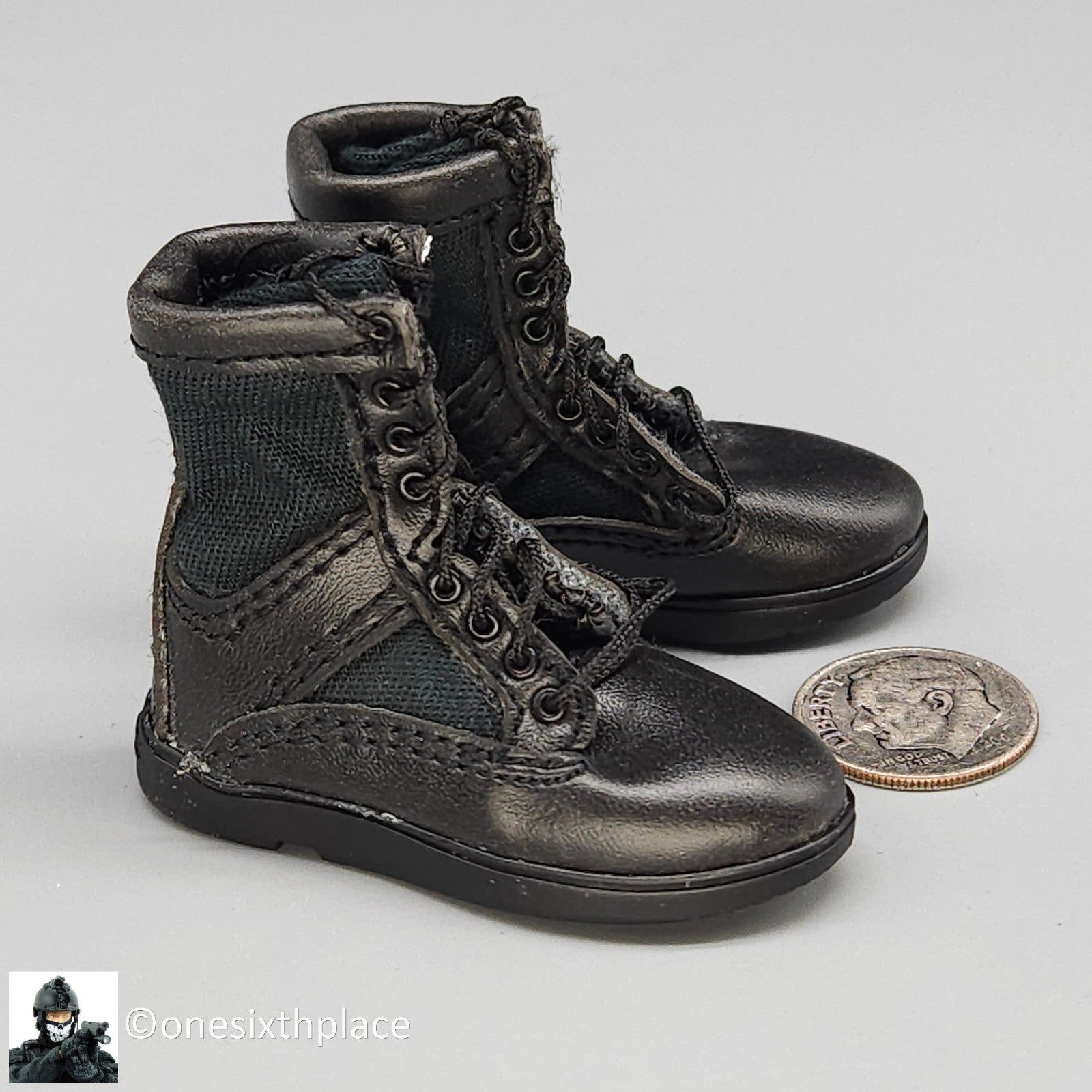 1:6 scale DiD LAPT SWAT Speed Black Tactical Boots for 12" Figures