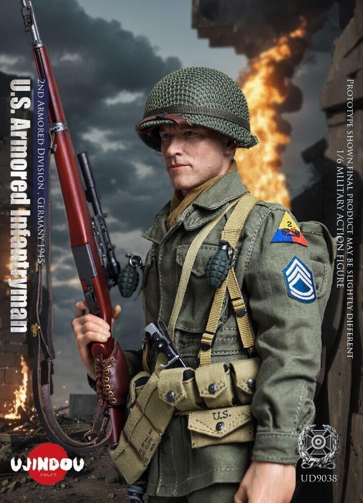 1:6 scale Ujindou WWII US Armored Infantryman Germany 1945 12" Figure UD9038