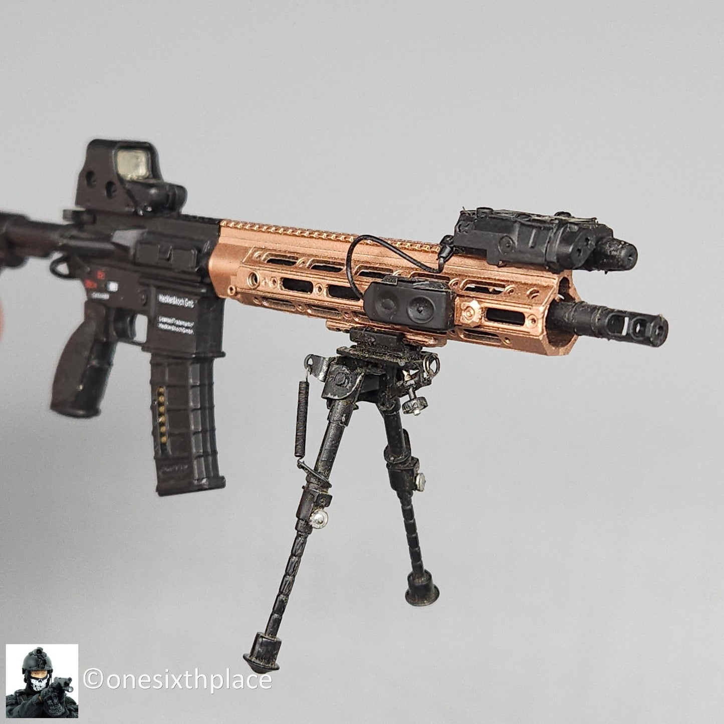 1:6 scale Mini Times HK416D Rifle w/ Bi-Pod for 12" Figures