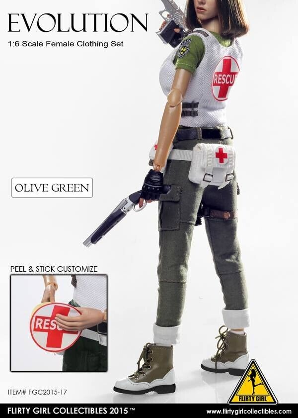 1:6 Flirty Girl Evolution Female Custom Patch Set 12" Figures RPD Punisher Medic