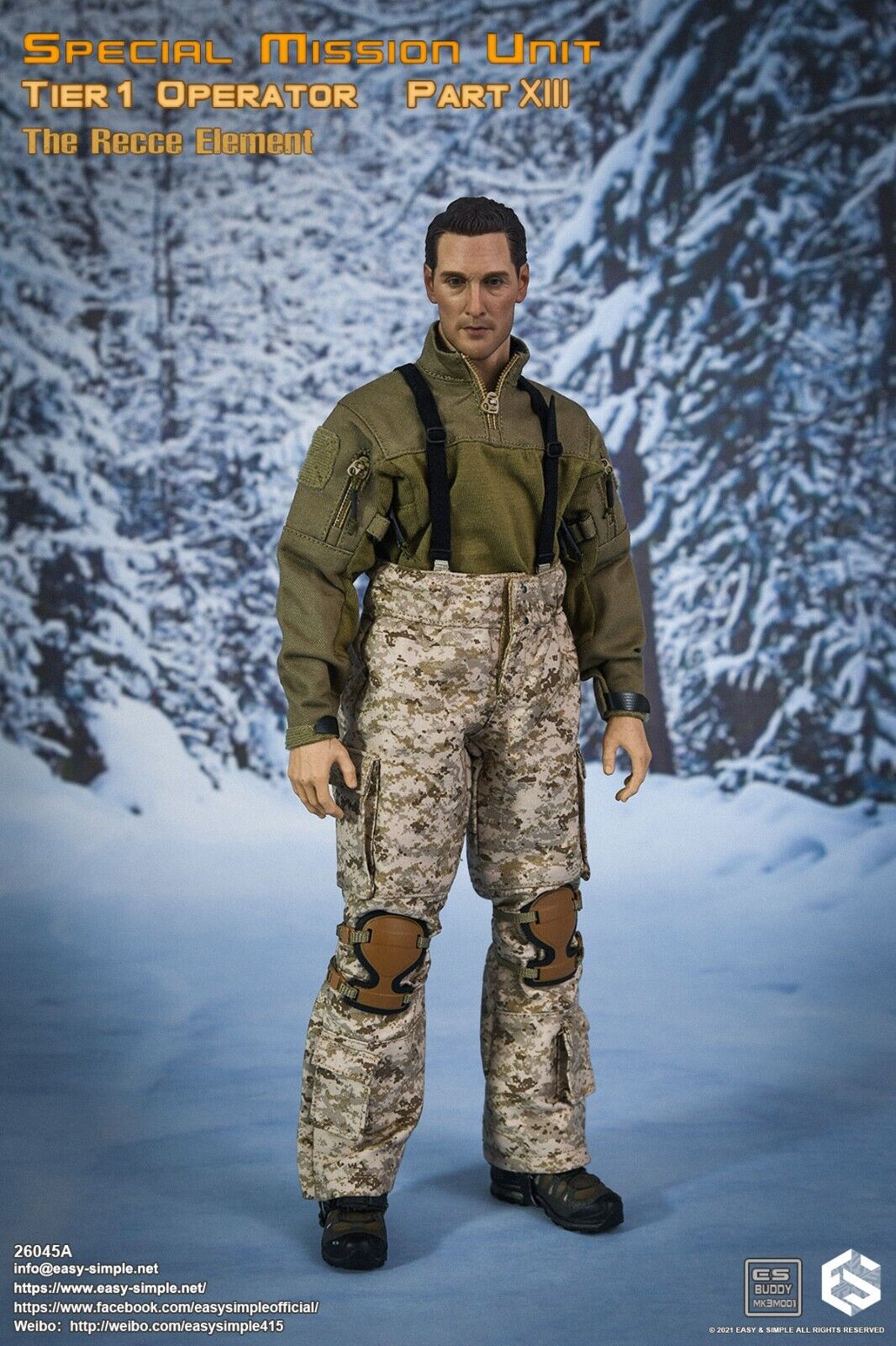 1:6 Easy Simple Recce Element Level 6 Camo Uniform for 12" GI Joe Dragon DamToys