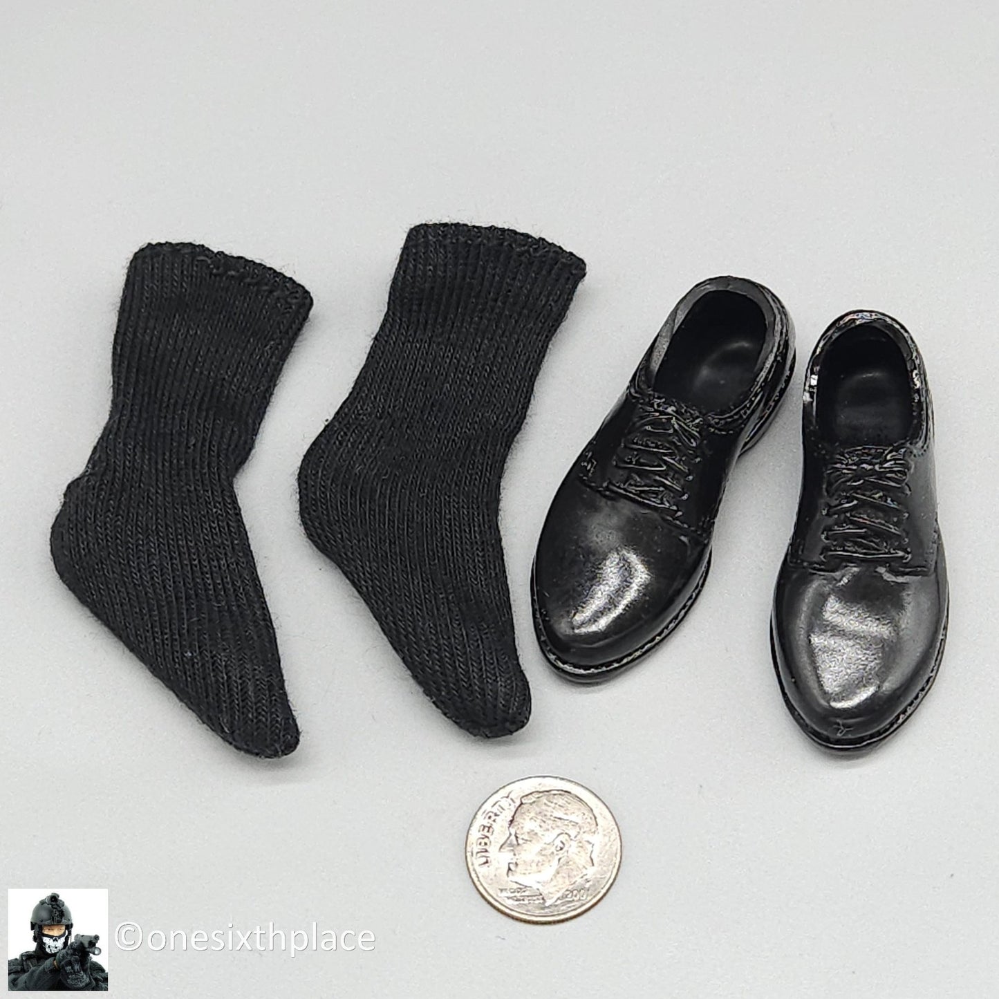 1:6 21st Century Toys America's Finest Police Black Shoes & Socks for 12" Figure