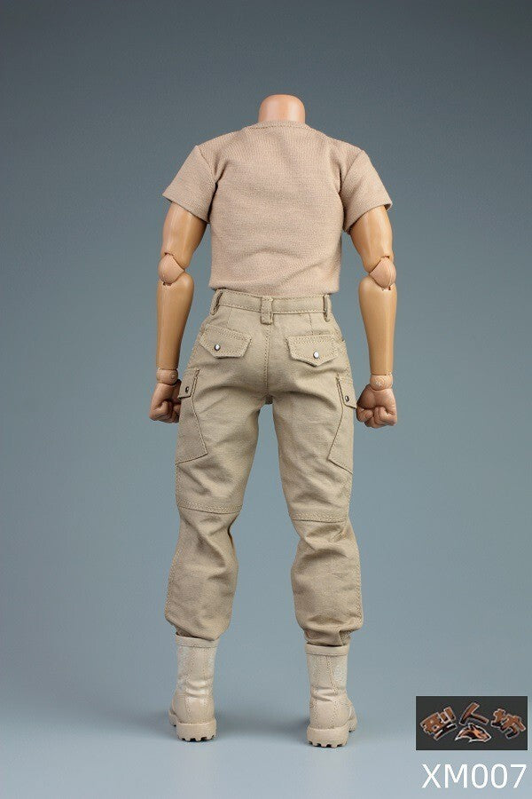1:6 scale XRF Mens Tan Tactical Cargo Pants for 12" Figures