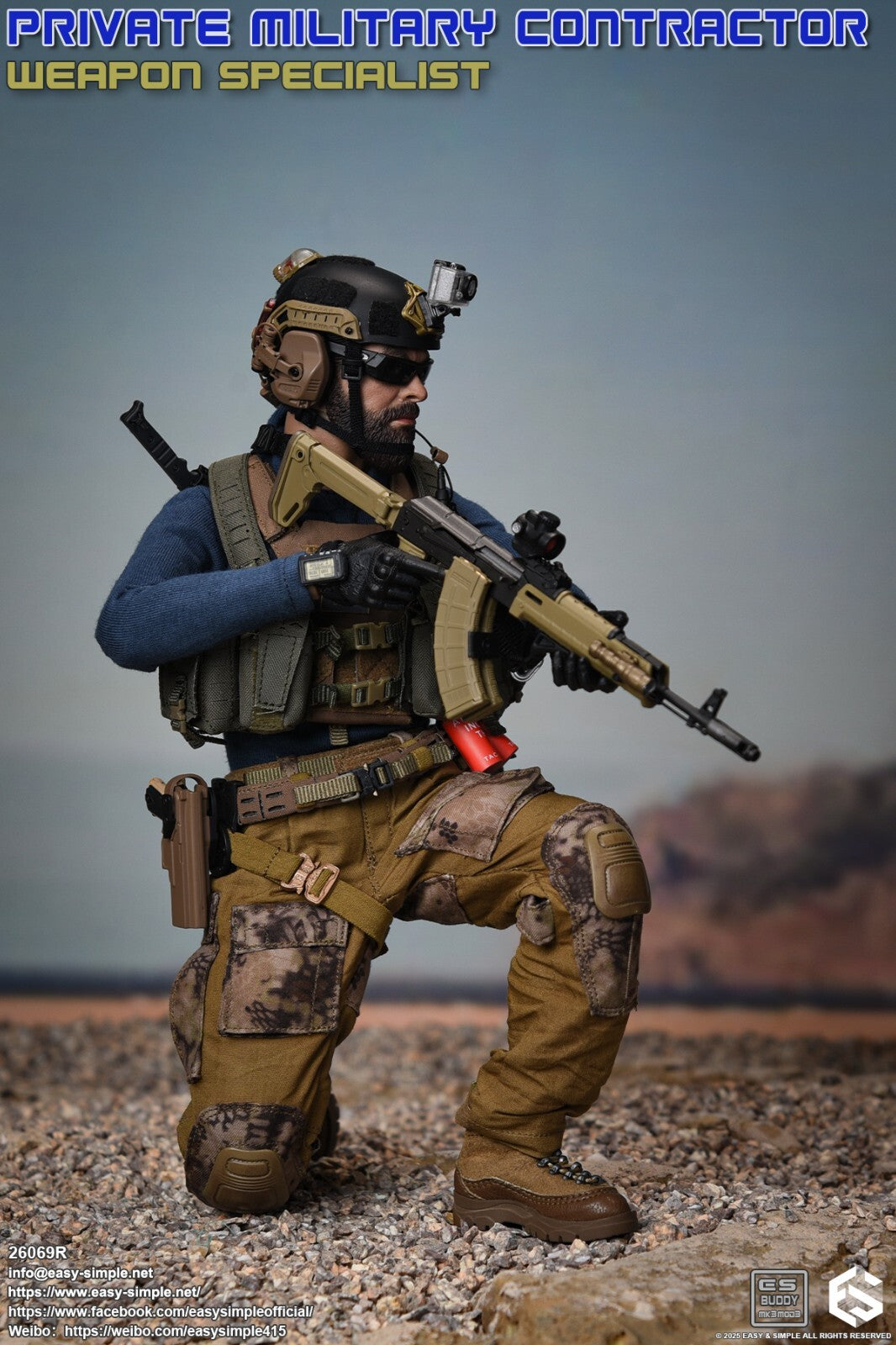 1:6 scale Easy & Simple PMC Weapon Specialist AK47 Rifle Set for 12" Figures