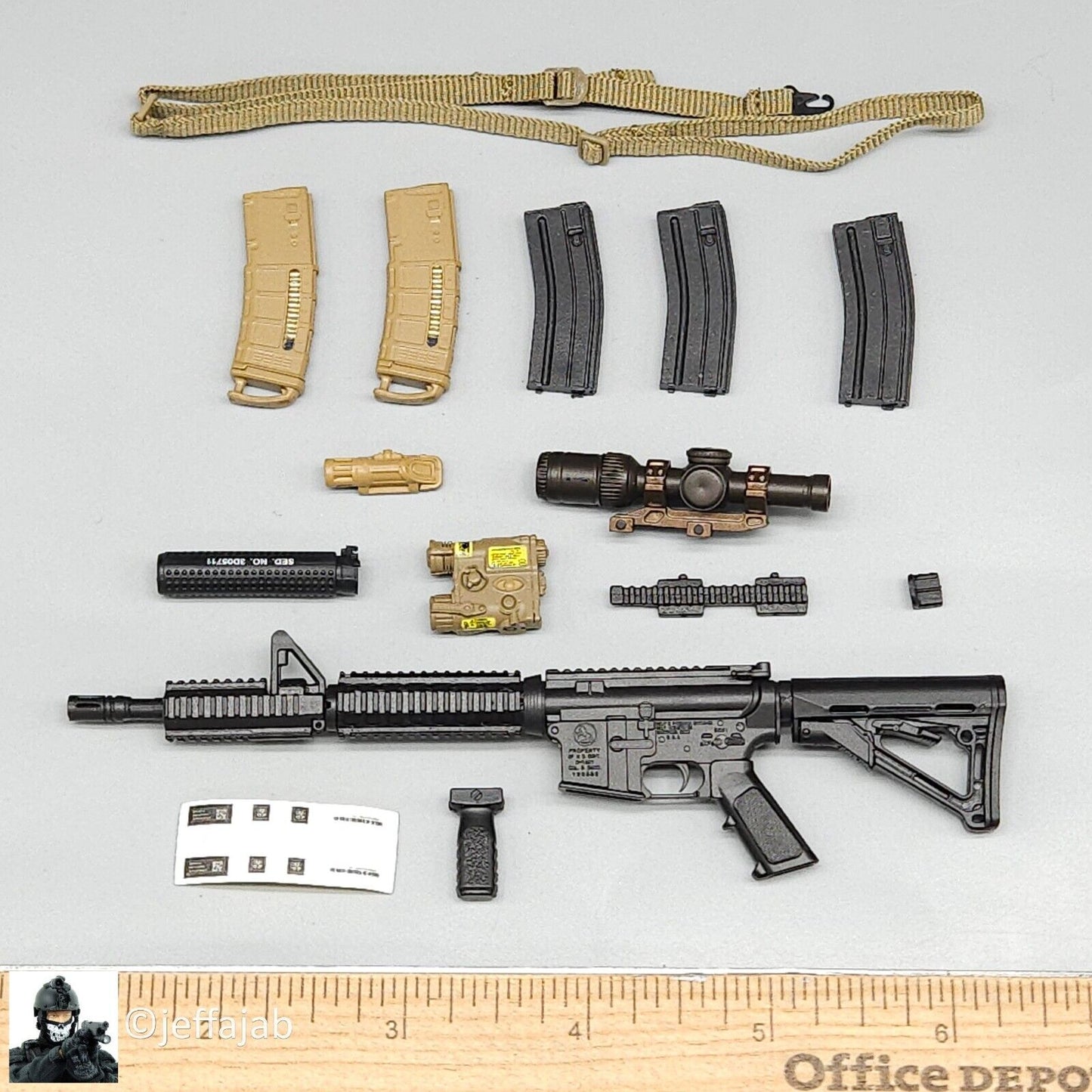 1:6 scale Easy & Simple USMC 26th MEU M4 Rifle w/ Extended Rail for 12" Figures