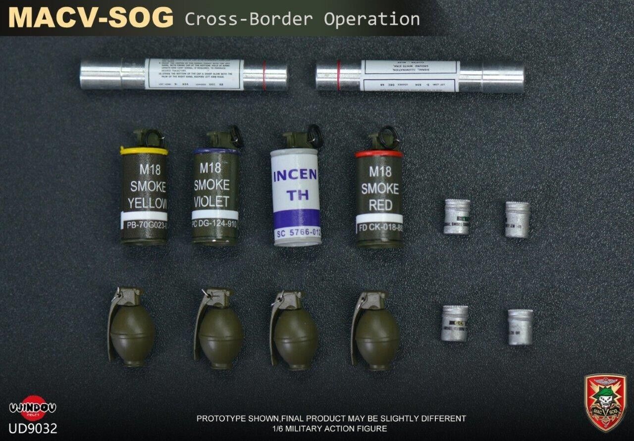 1:6 Ujindou Vietnam MACV-SOG Cross-Border Operation Metal Smoke Grenades (x4)