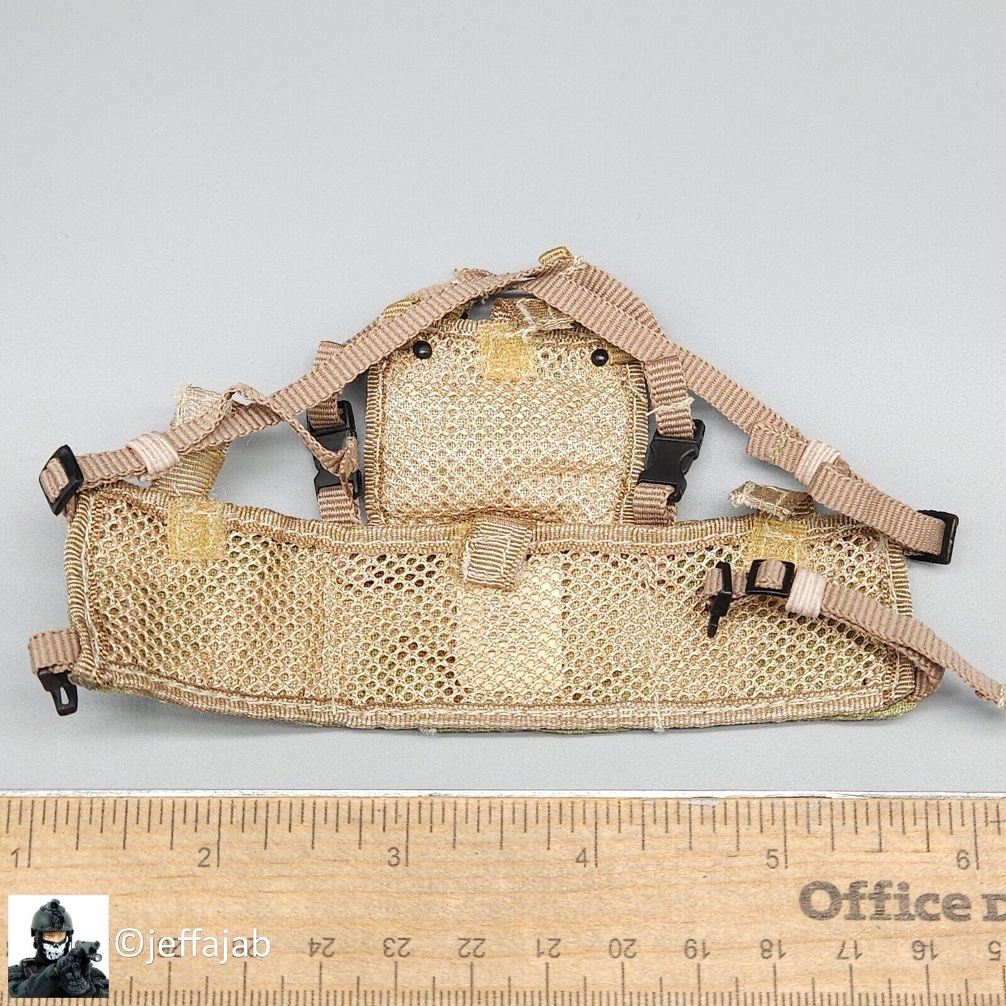 1:6 scale BBI Desert Camo Ranger RACK Chest Rig for 12" Figures PMC SEAL ARMY