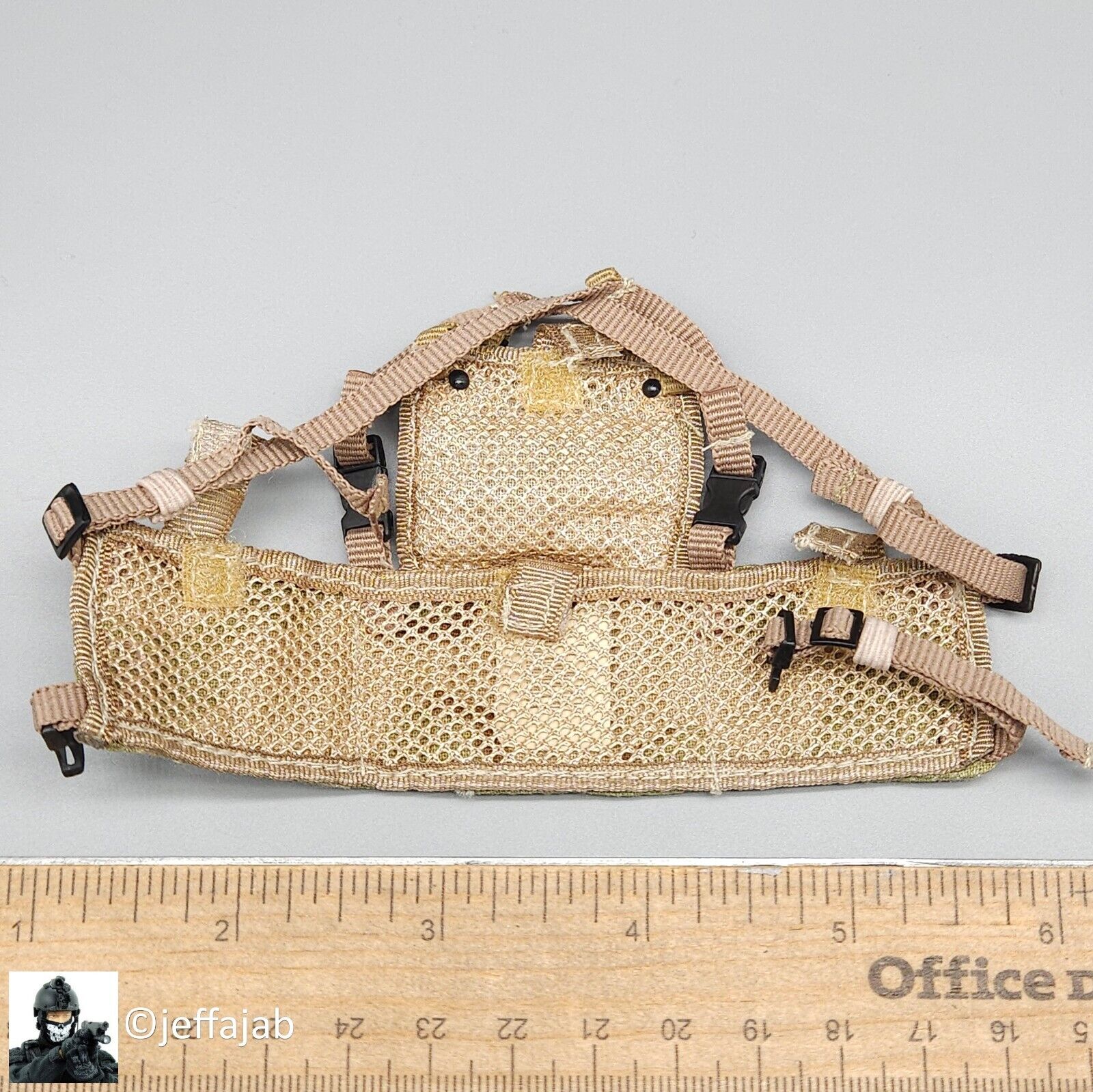 1:6 scale BBI Desert Camo Ranger RACK Chest Rig for 12" Figures PMC SEAL ARMY