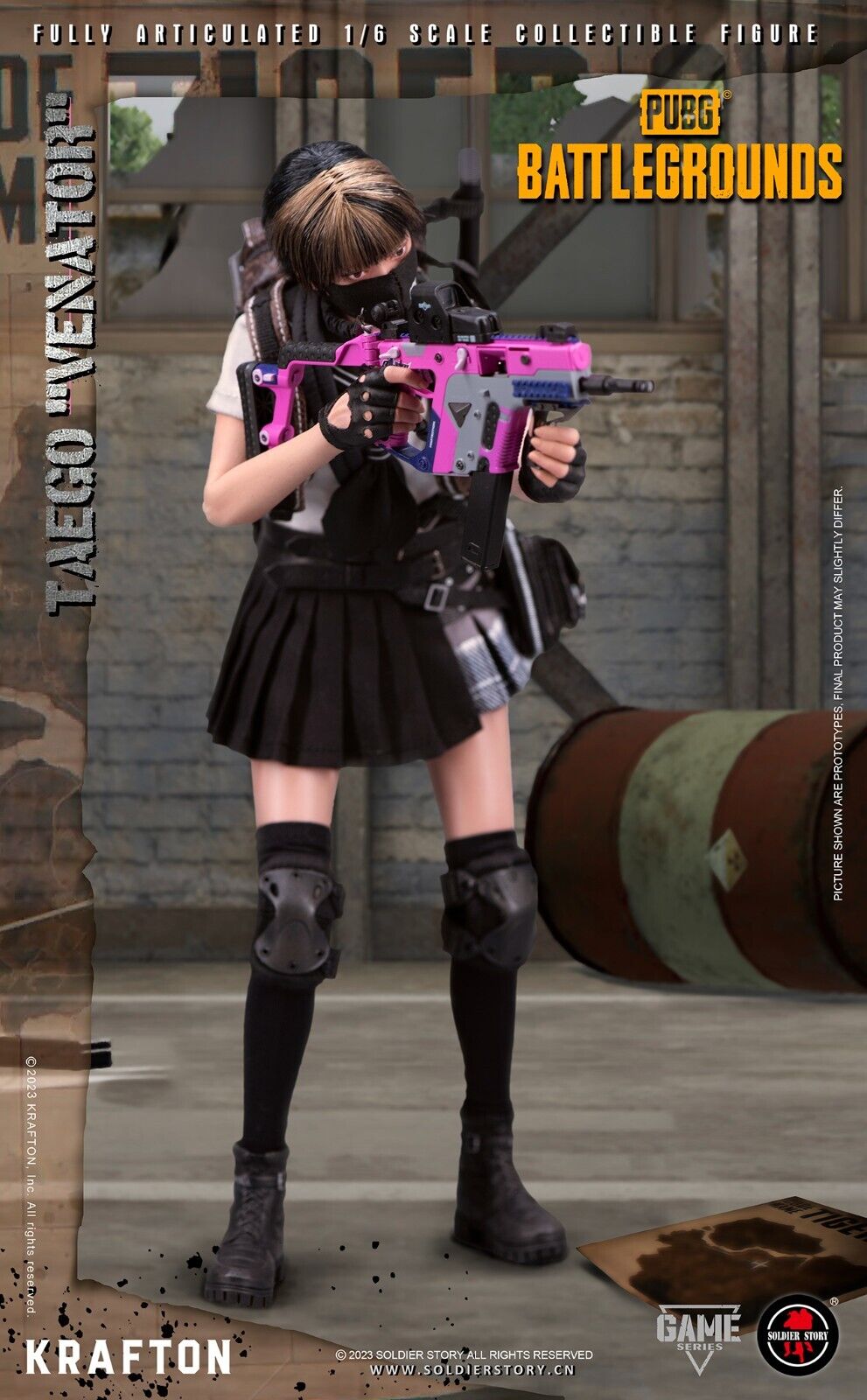 1:6 Soldier Story PUBG Battlegrounds Female Taego Vector Submachine Gun Set