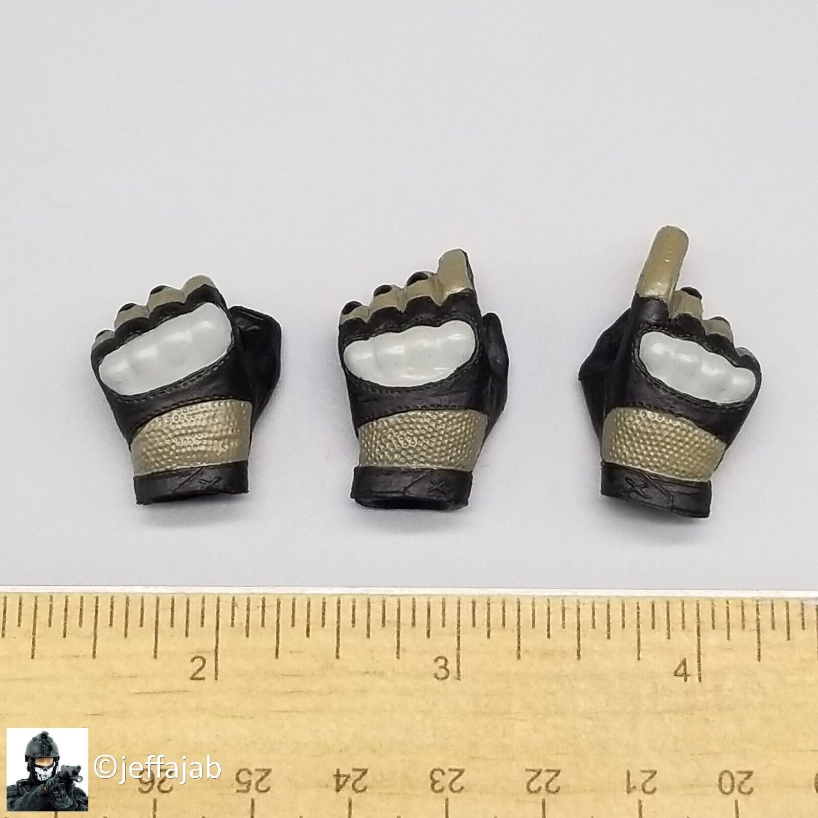 1:6 King's Toy USMC SRT Tactical Gloved Hands (No Pegs) for 12" Figures