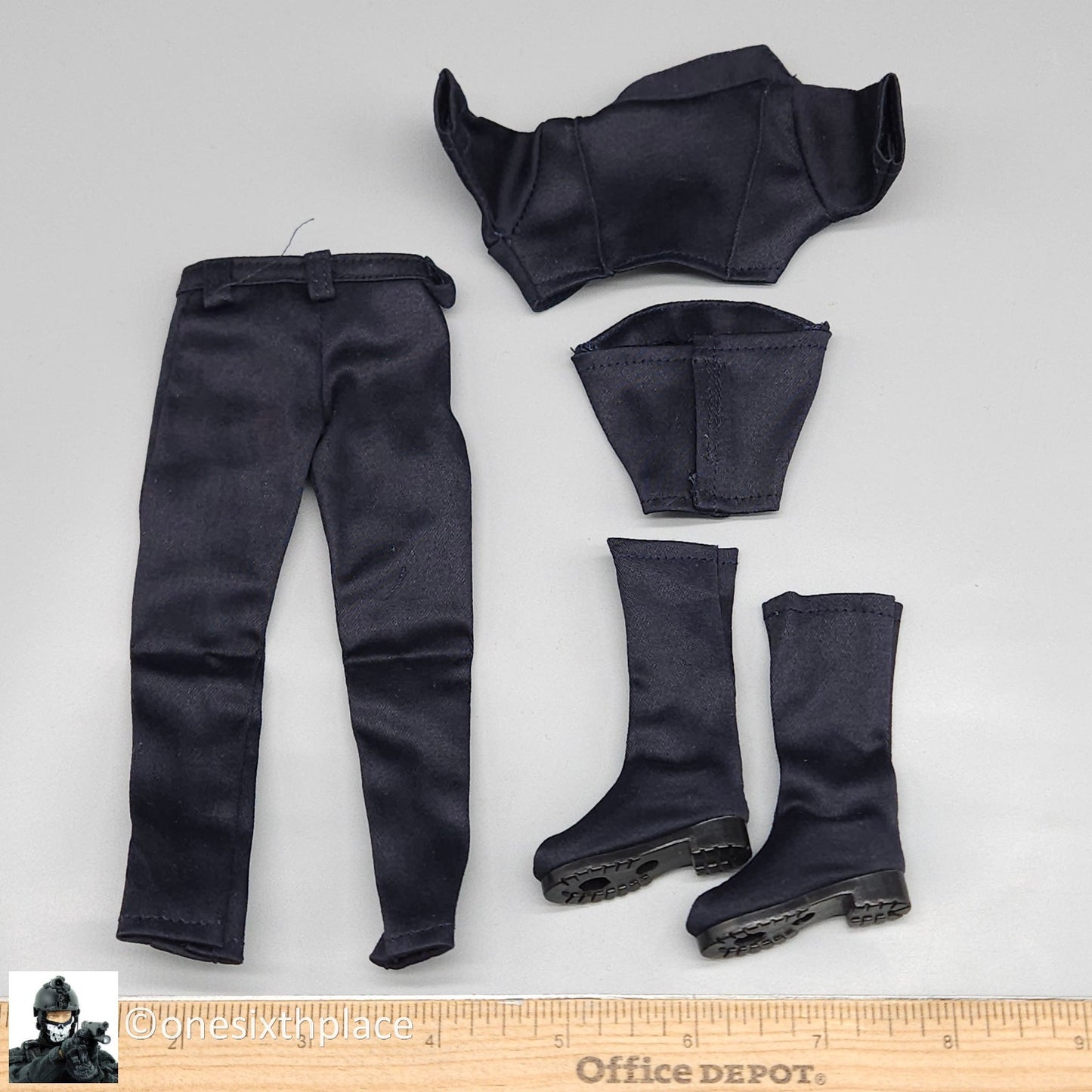 1:6 Triad Toys Female Under Covert Navy Blue Outfit Boots Set for 12" Figures