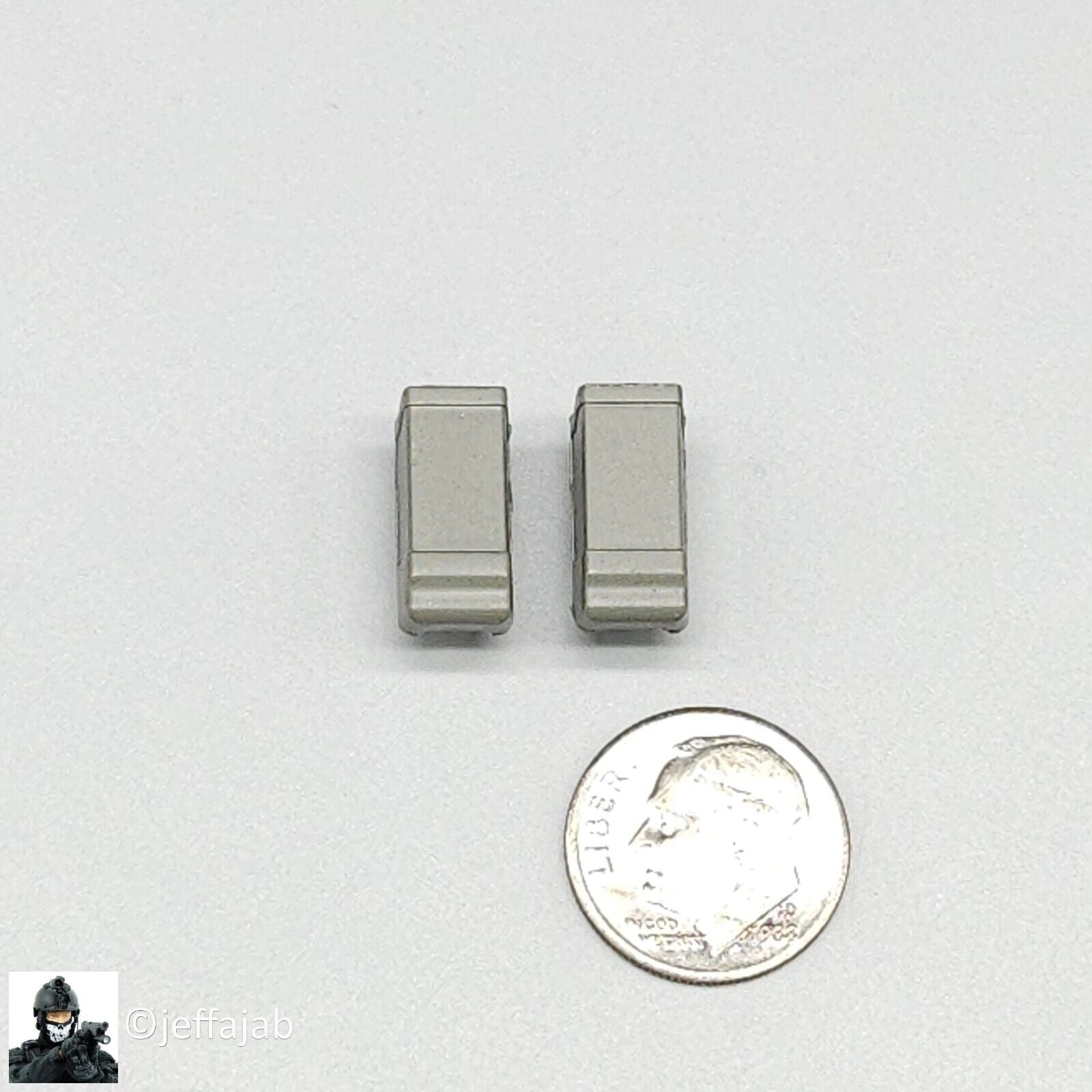 1:6 scale Russian SVR Zaslon in Damascus 9mm Pistol Ammo Mag Holder Pouch (x2)