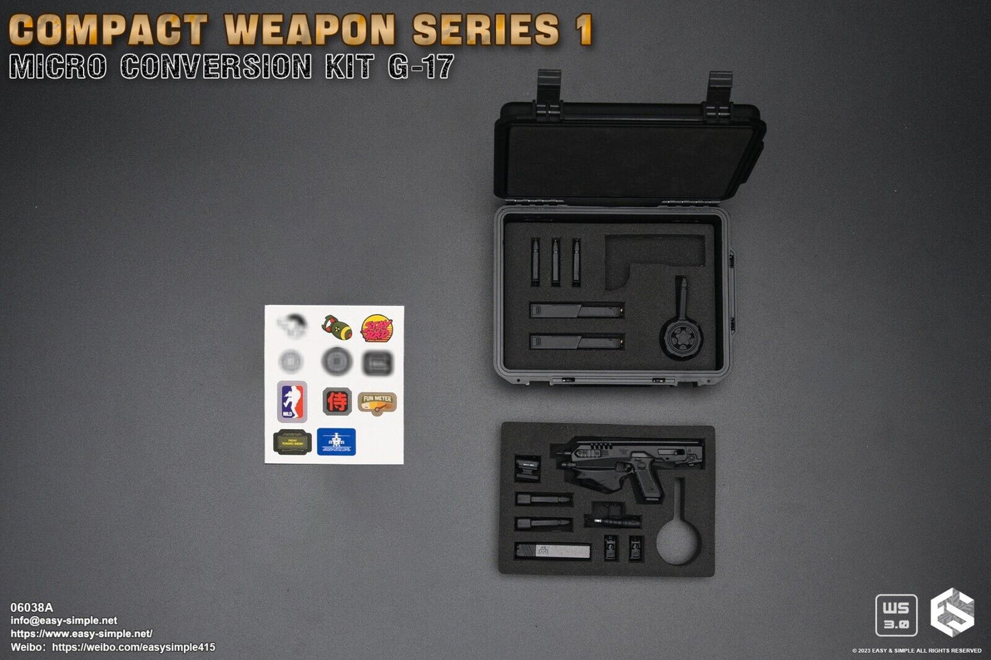 1:6 scale Easy & Simple Compact Weapons #1 - Micro Conversion Set A Black PDW