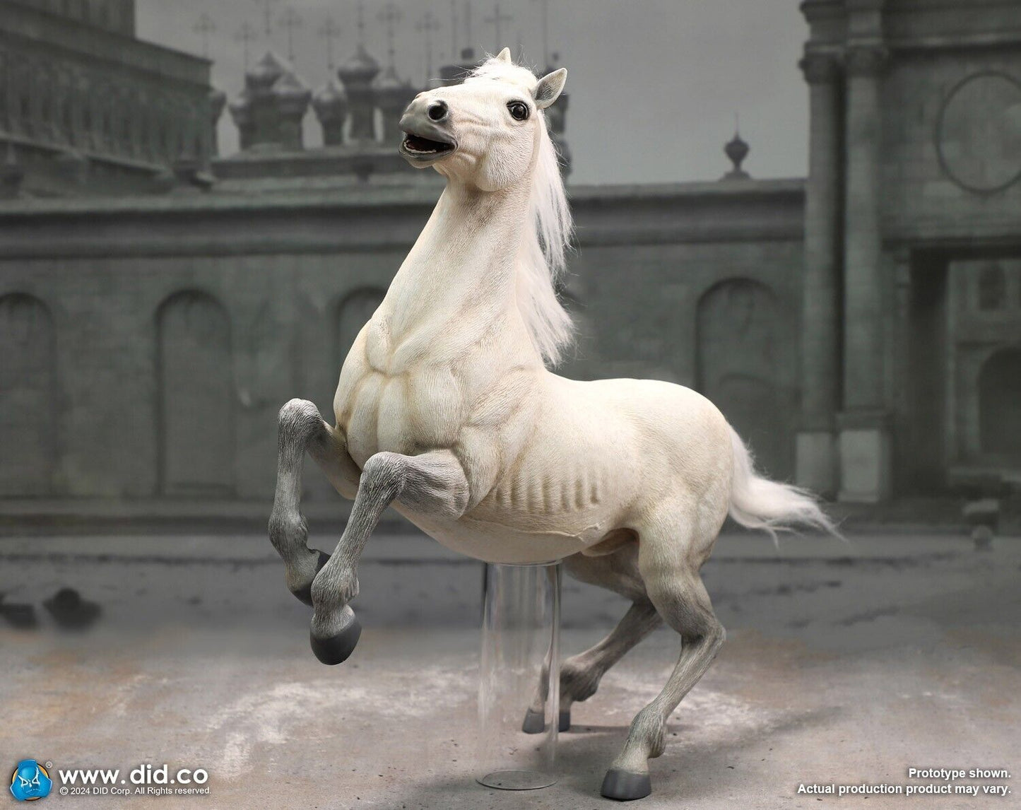 1:6 scale DiD Napoleon White Horse (Prancing) for 12" Figures E60078
