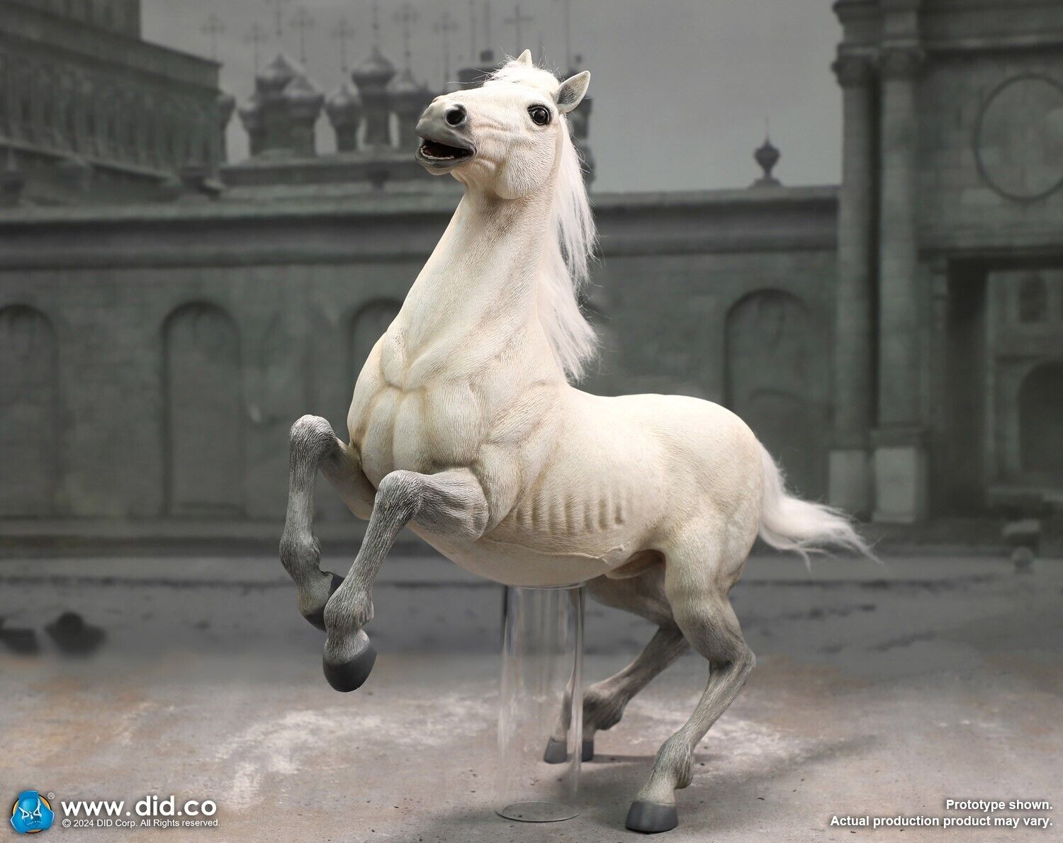 1:6 scale DiD Napoleon White Horse (Prancing) for 12" Figures E60078