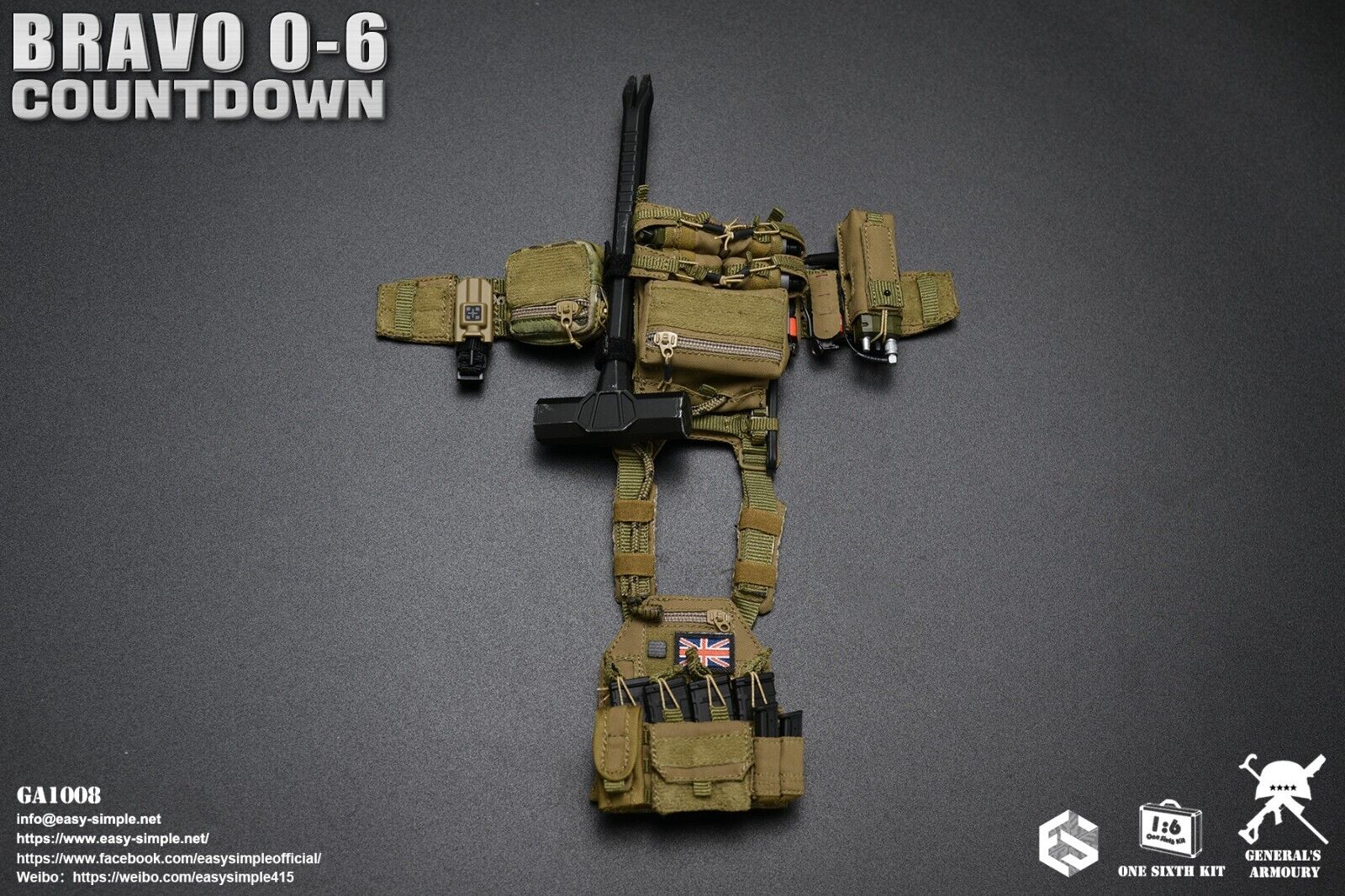 1:6 General's Armoury Bravo 0-6 Countdown Breaching Hammer for 12" Figures