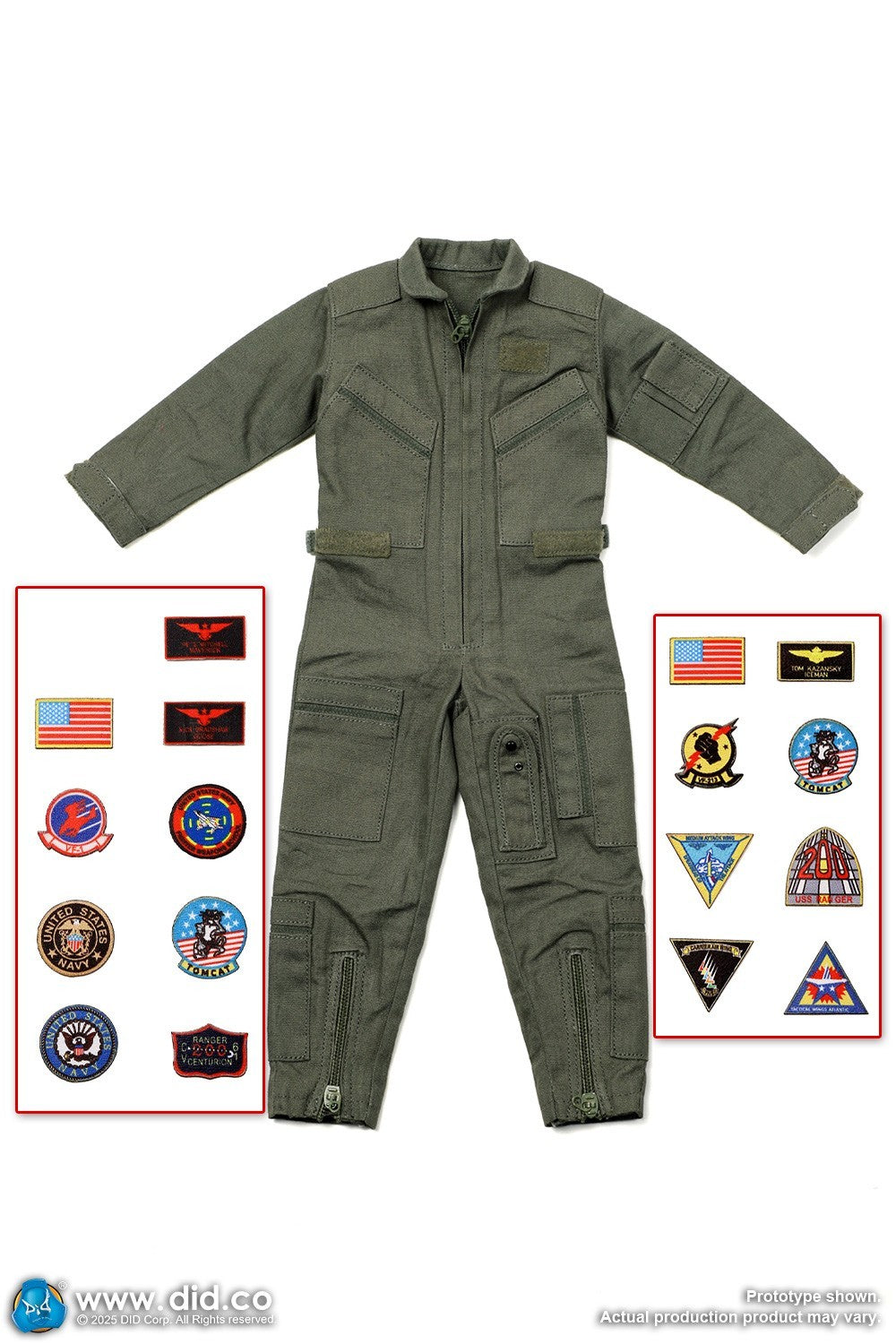 1:6 DID US Navy F-14 Pilot Tom & Nick "Iceman" Patches Set for 12" Figures