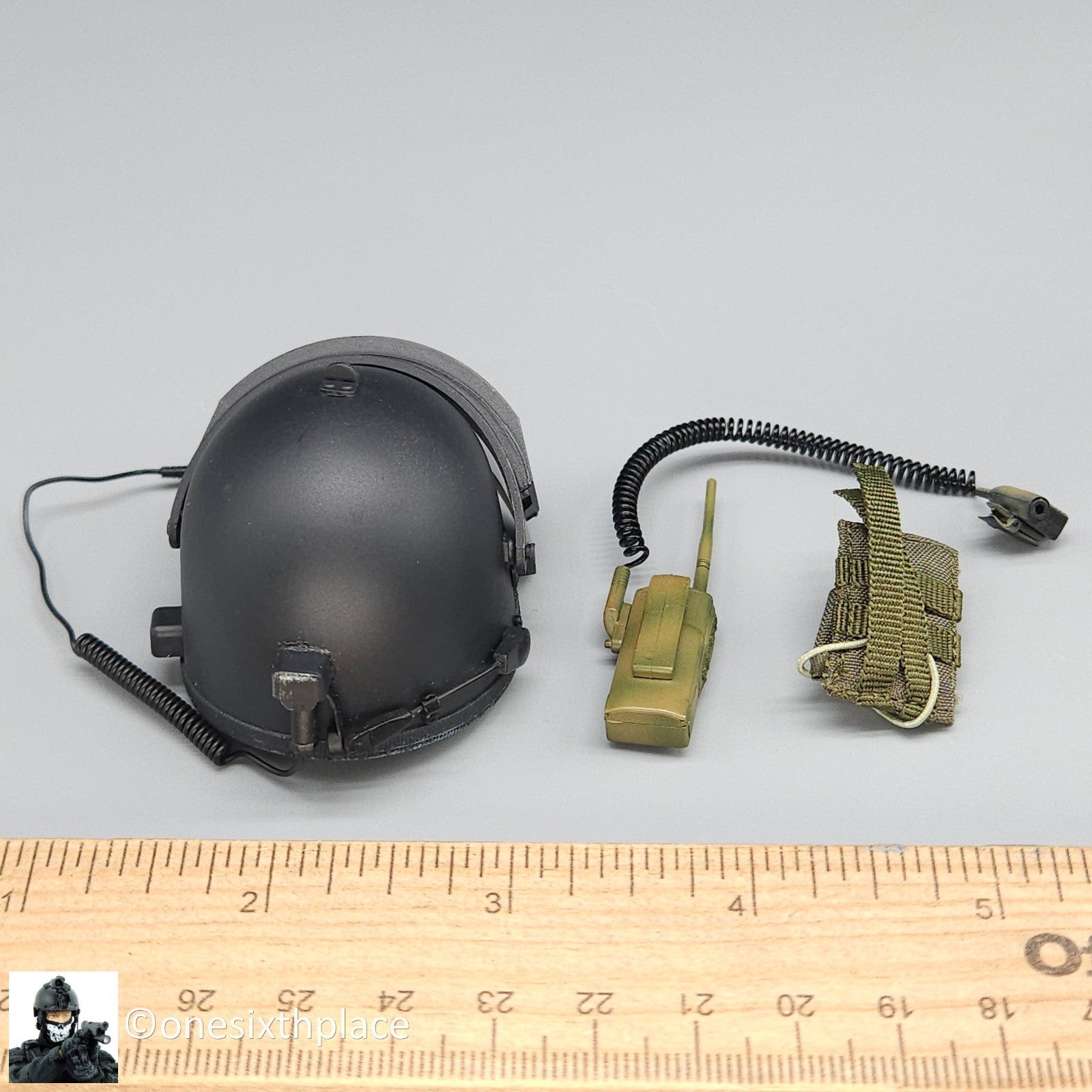 1:6 DamToys Russian MVD SOBR Lynx Black RYS-T Helmet w/ Radio for 12" Figures