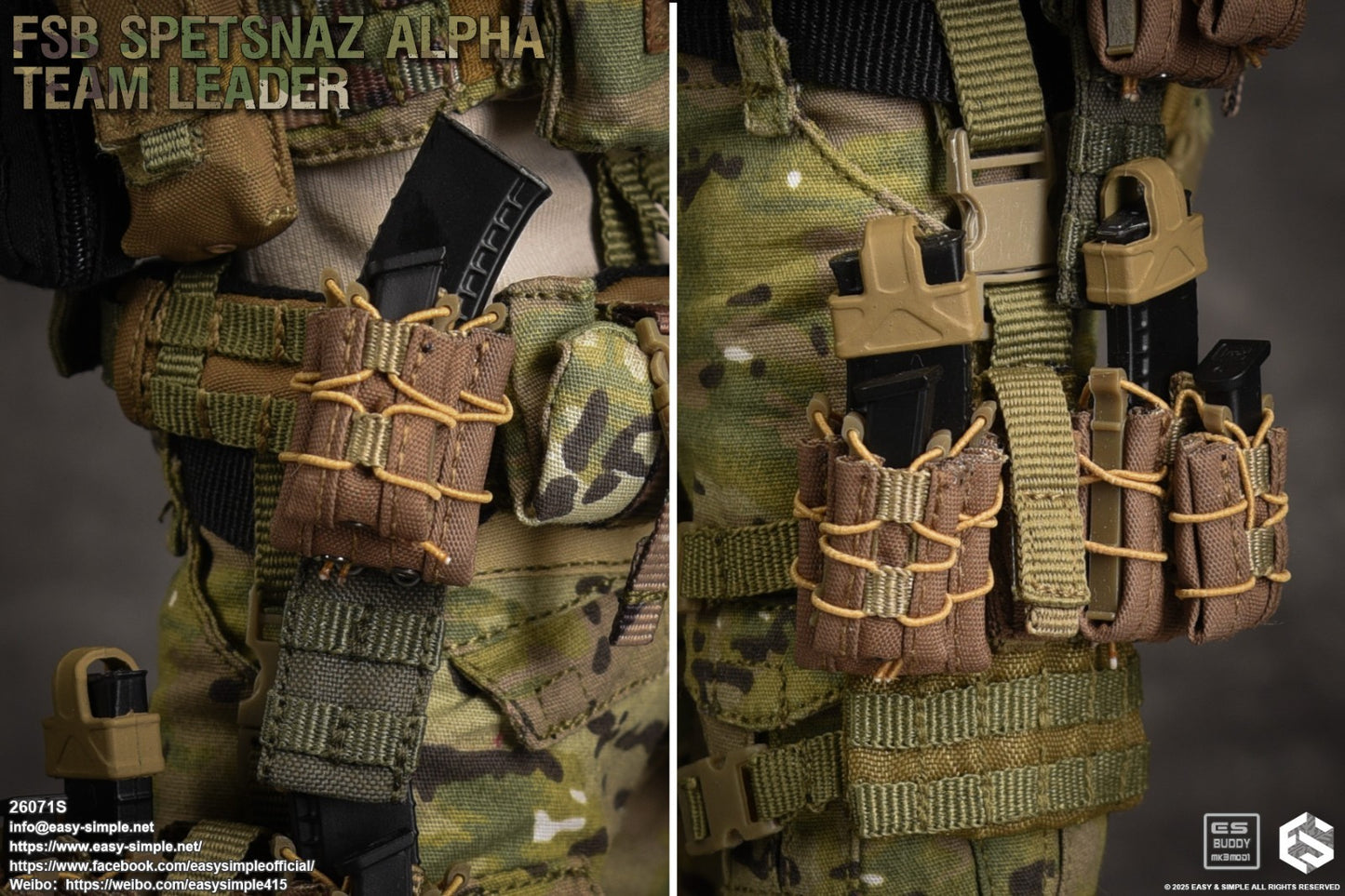 1:6 scale Easy & Simple Russian ALPHA Team Leader Drop Leg MOLLE Panel