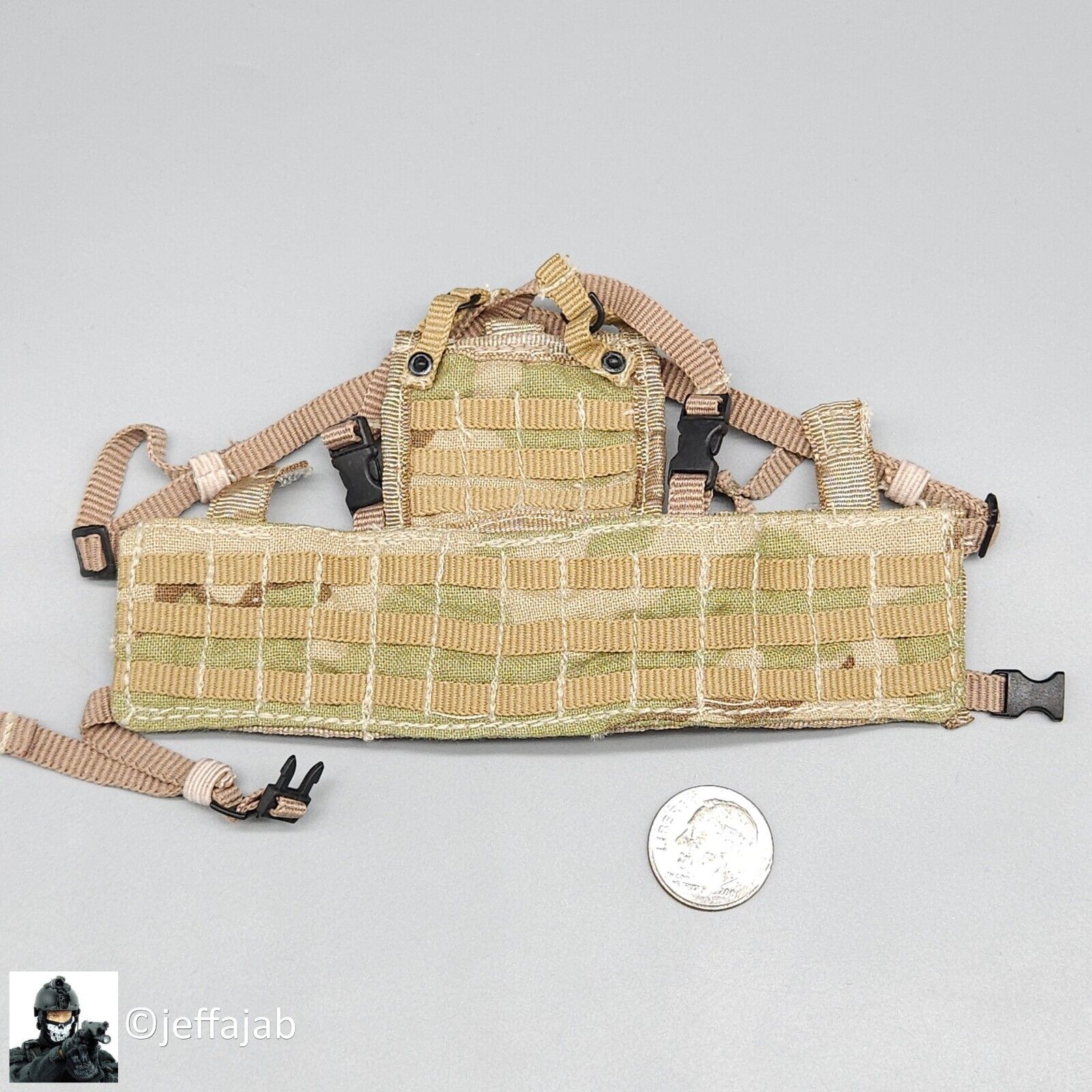 1:6 scale BBI Desert Camo Ranger RACK Chest Rig for 12" Figures PMC SEAL ARMY