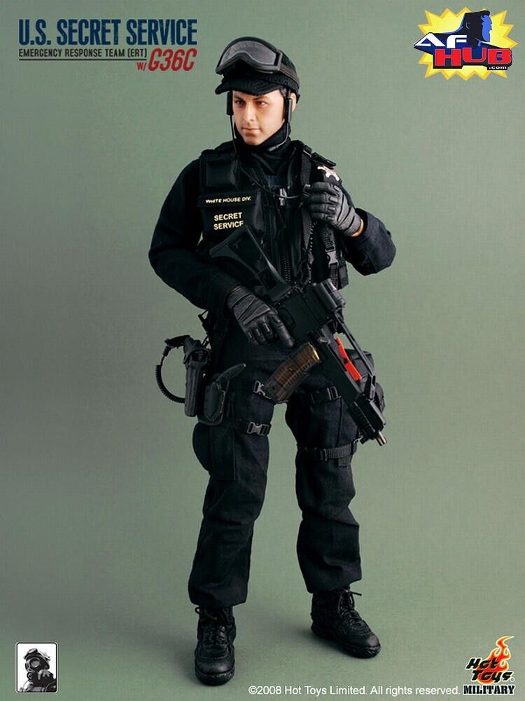 1:6 Hot Toys US Secret Service ERT Male Head Sculpt for 12" Figures