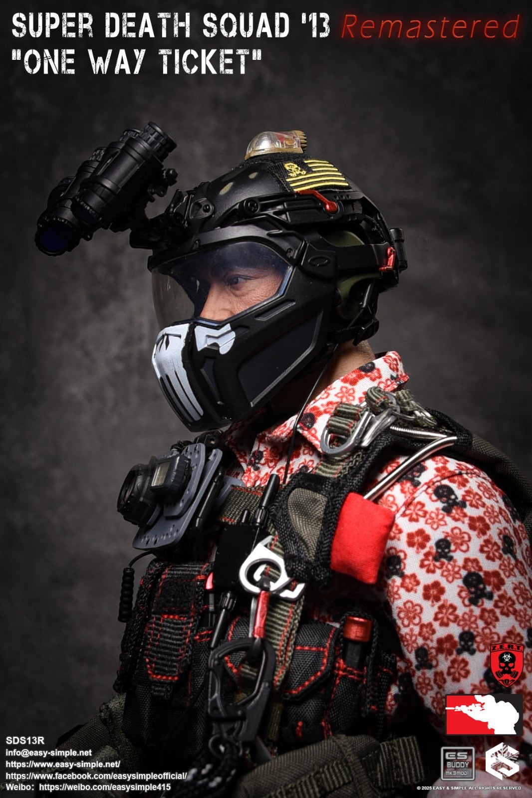 1:1 scale Easy & Simple ZERT Super Death Squad One Way Ticket Helmet w/ NVG Set