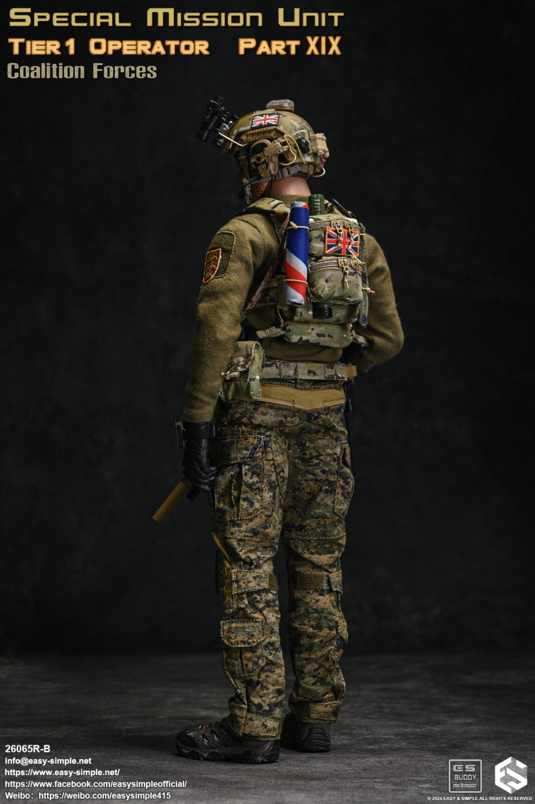 1:6 scale Easy & Simple Coalition Forces British SAS Multicam Jacket 12" Figures