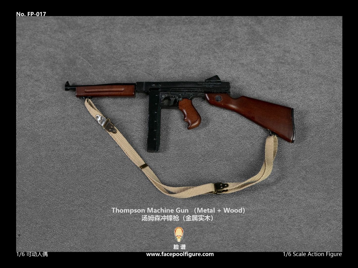 1:6 Facepool WWII USMC Snafu Thompson SMG (Wood & Metal) for 12" Figures