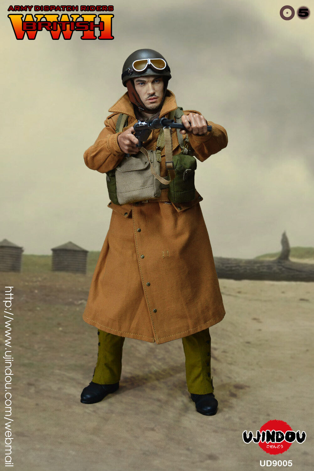 1:6 Ujindou WWII British Dispatch Rider Male Head Sculpt 12" GI Joe Dragon Dam